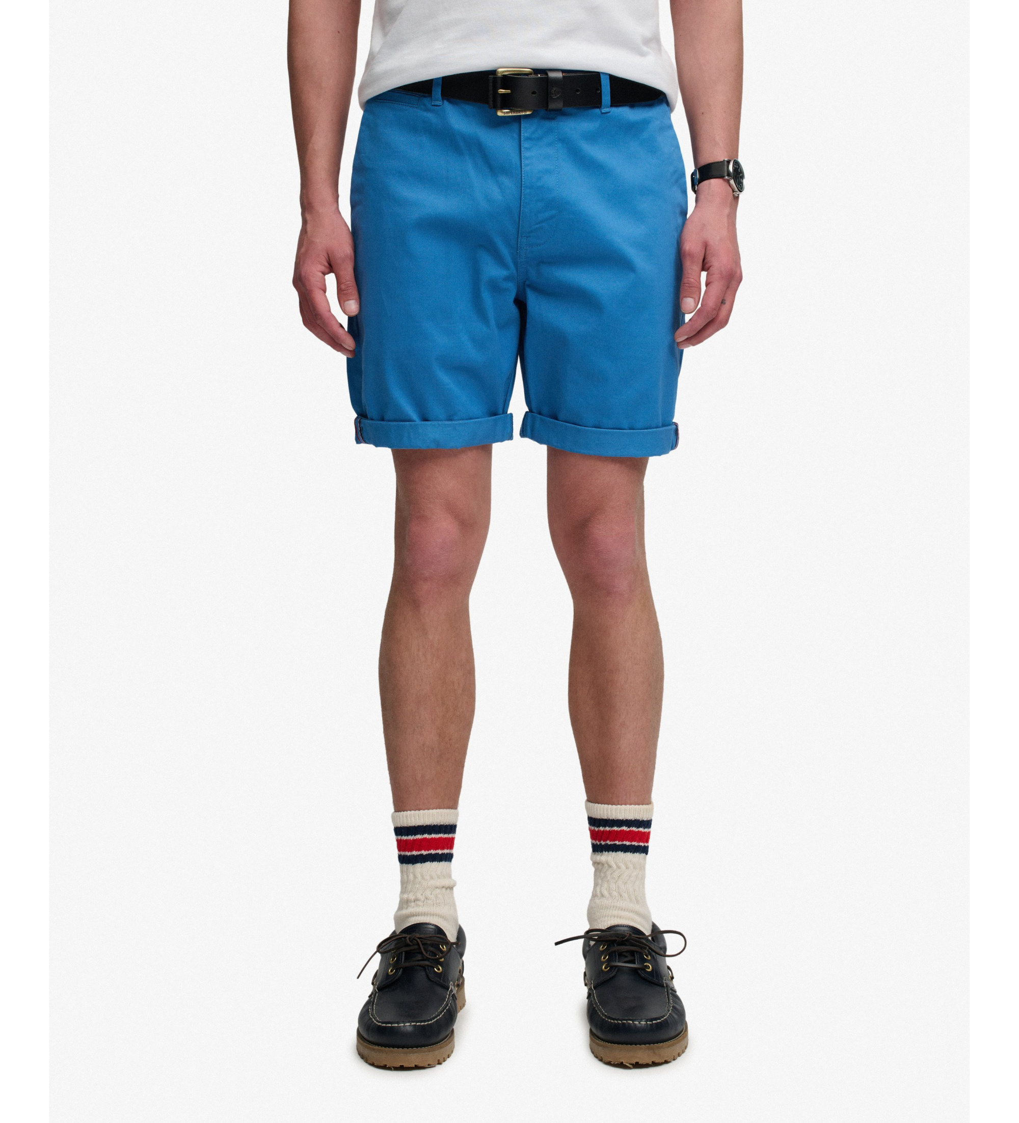 Superdry für Herren. M7110486A Premium Shorts blau (34), Lässig, Baumwolle