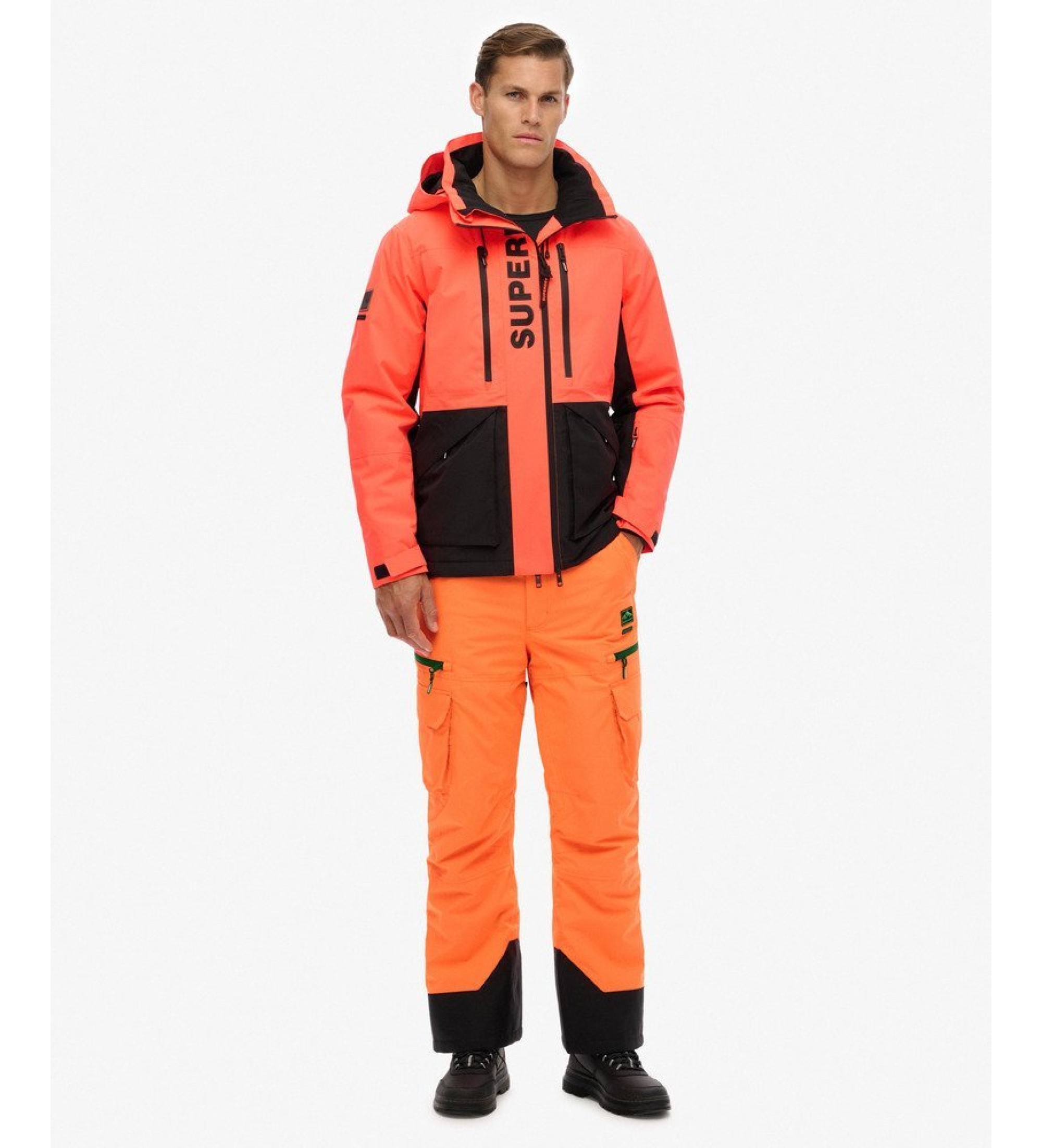 Superdryvoor mannen. MS110195A Ultimate Freestyle Skibroek oranje (S), Sportief, Polyester, Sneeuw, Buiten
