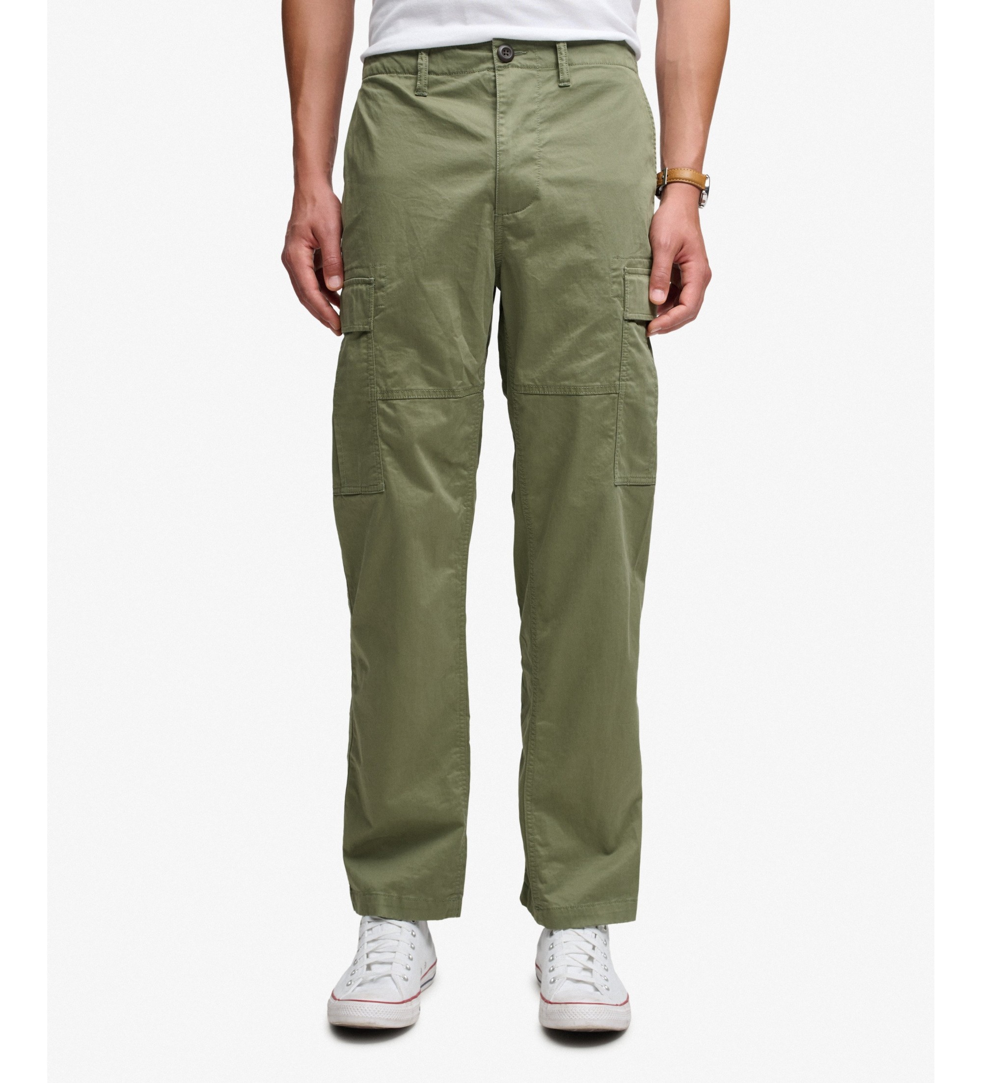 Superdry für Herren. M7011512A Grüne Regular Taper Cargo-Hose (36/32), Lässig, Baumwolle