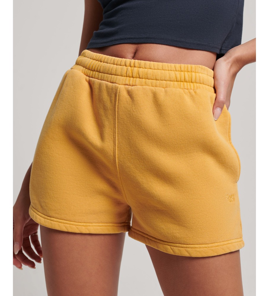 Superdry für Damen. W7110387A Trainingshosen Vintage Wash gelb (XXS), Lässig, Baumwolle