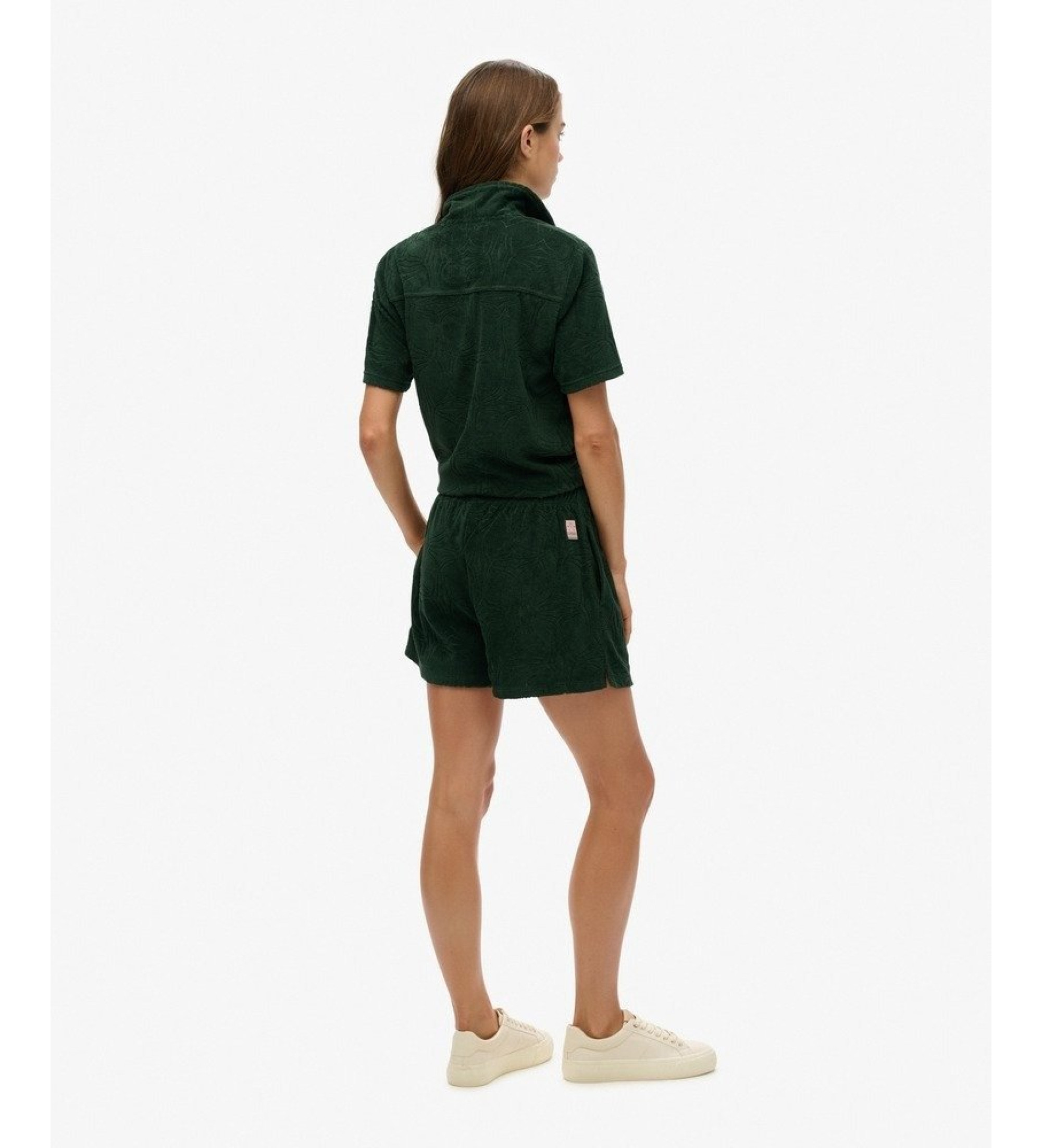 Superdry für Damen. W7110459A Country Club Lockenstrickshorts grün (38), Lässig, Baumwolle