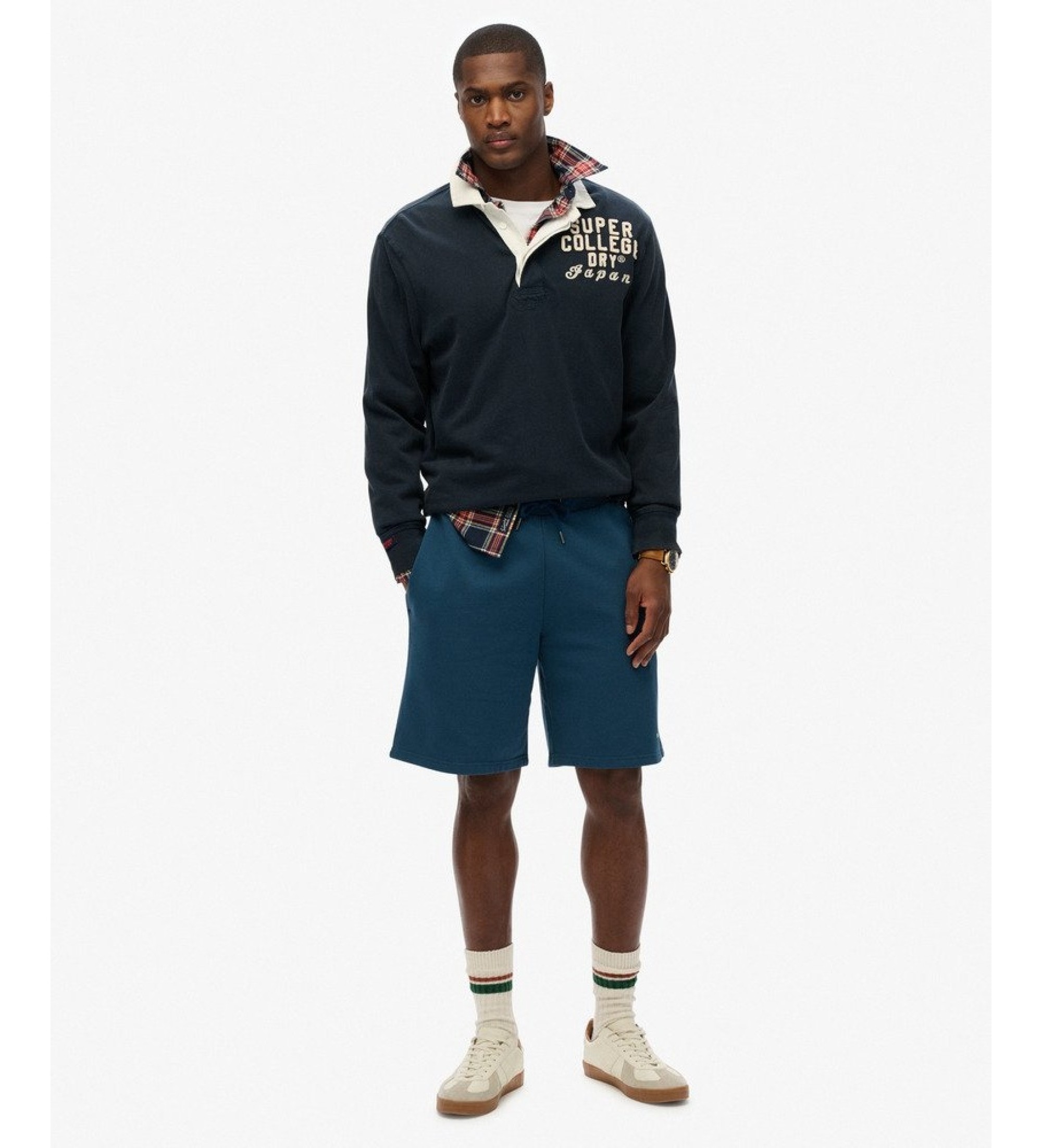 Superdry für Herren. M7110481A Kurze Hose Plain blau (XL), Lässig, Baumwolle, Marine