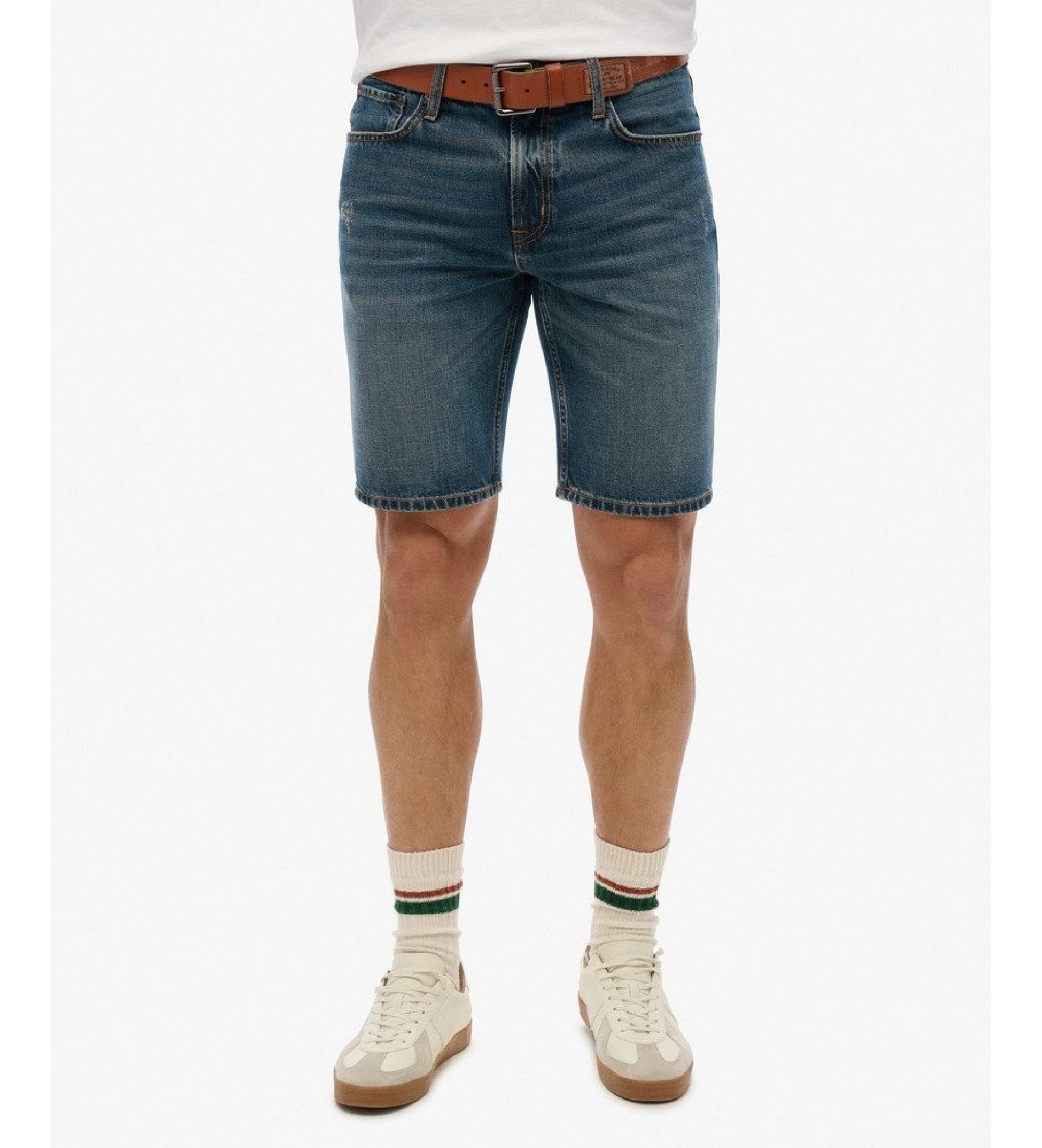 Superdryvoor mannen. M7110394A Vintage rechte shorts blauw (30), Casual, Katoen, Denim
