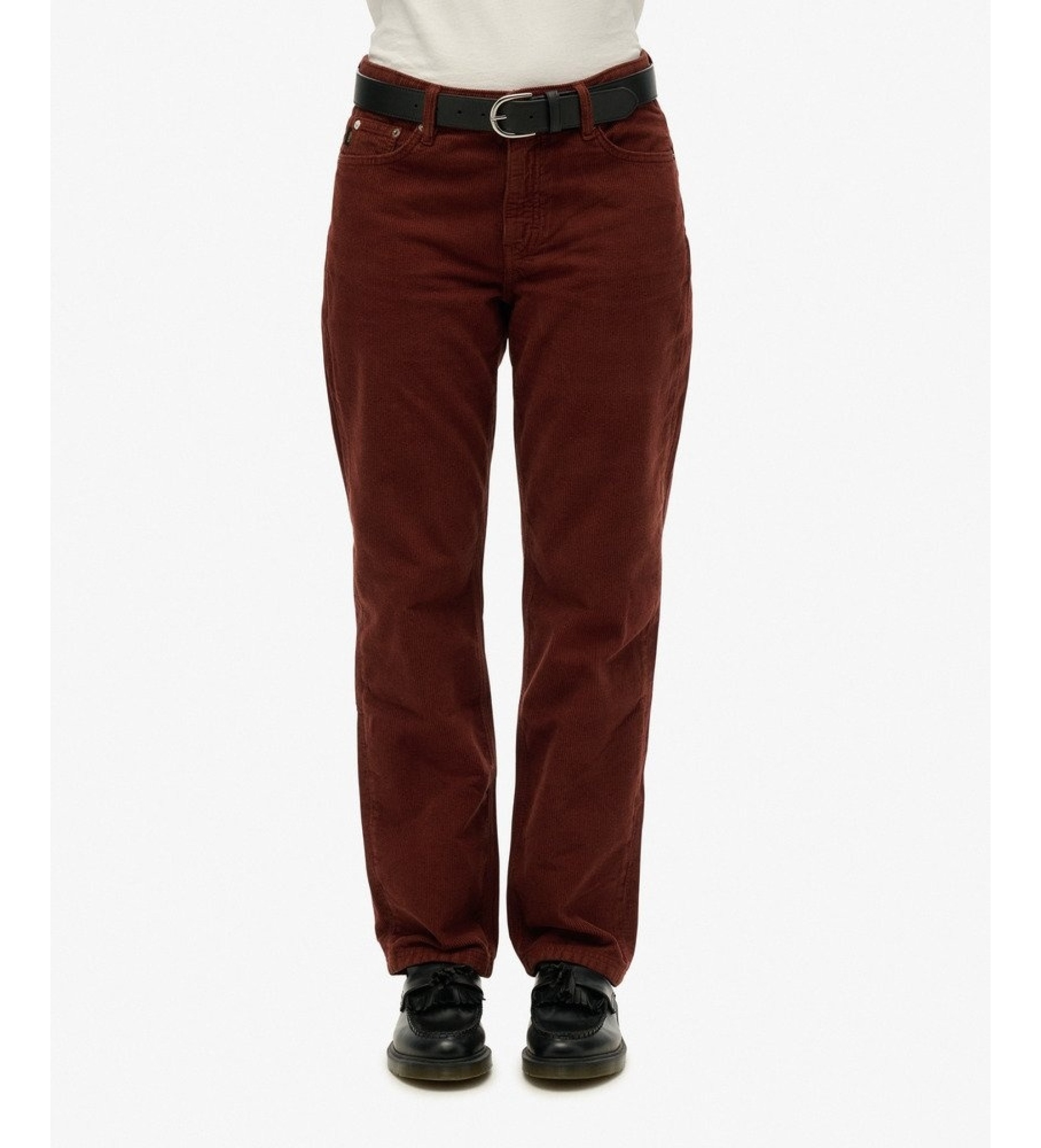 Superdry für Damen. W7011216A Braune Straight-Leg-Hose (30/32), Lässig, Kord