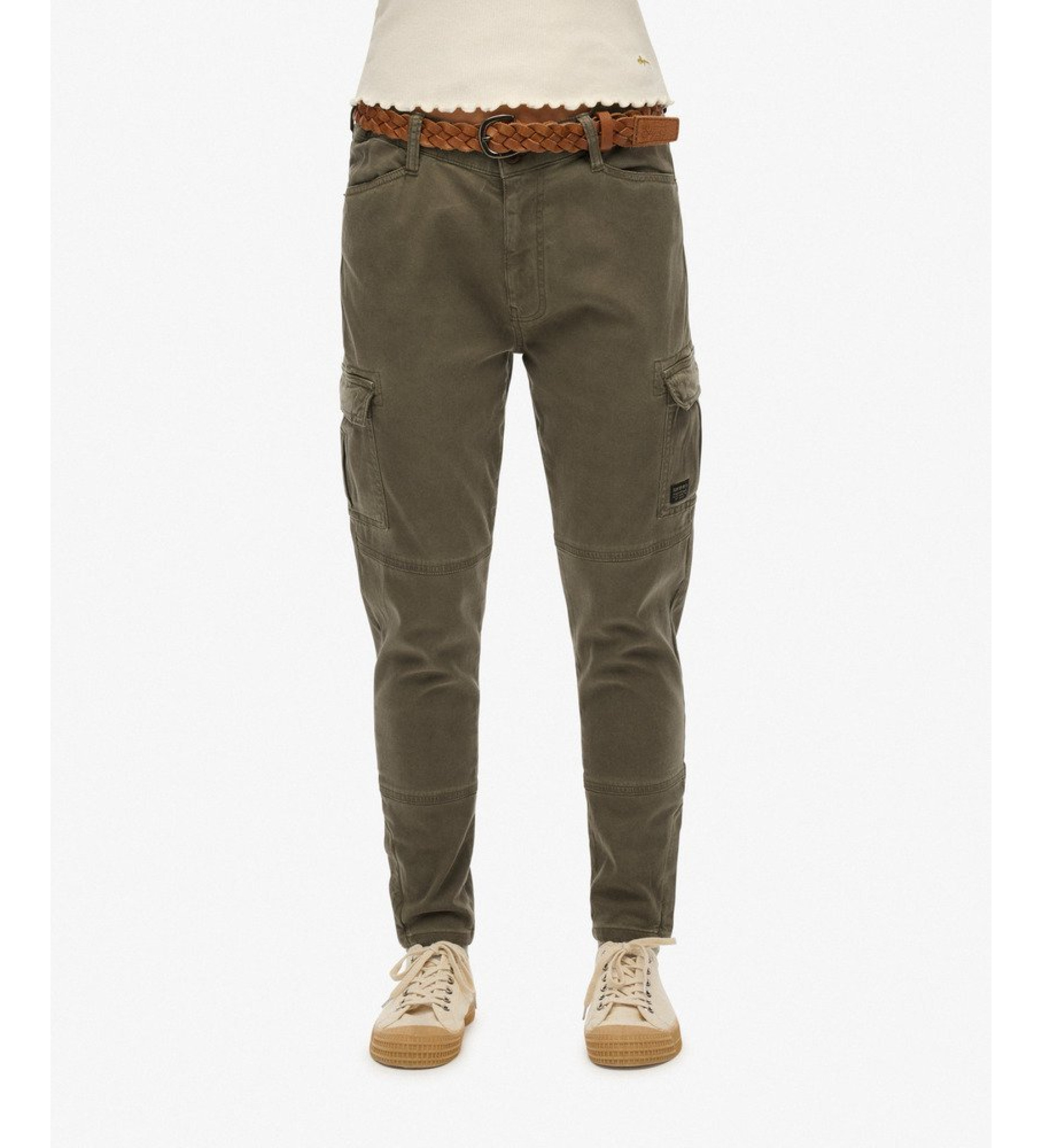 Superdry für Damen. W7010925A Cargohose Skinny grün (34/28), Lässig, Baumwolle