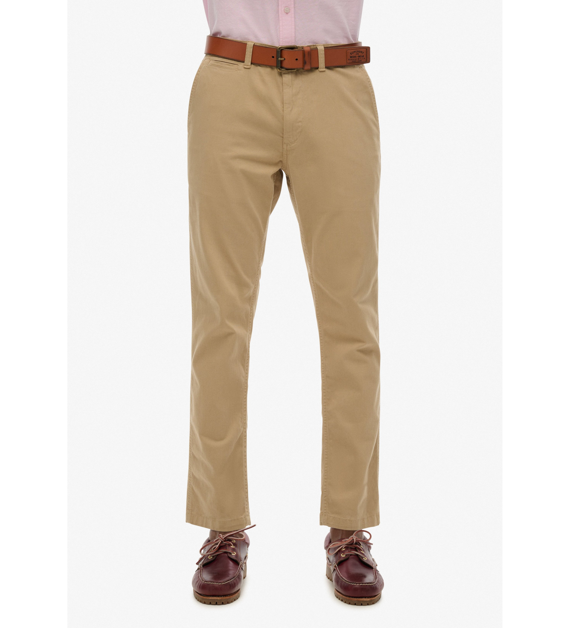 Superdry für Herren. M7011022A Braune Chino-Hose in schmaler Passform (34/32), Lässig, Baumwolle