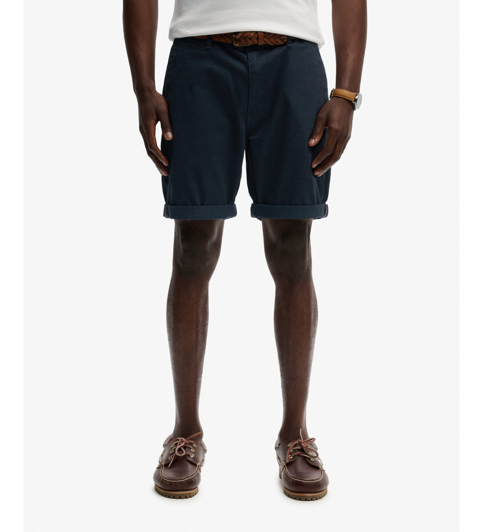Superdry für Herren. M7110486A Premium Regular Regular kurze Chino Navy (32), Lässig, Baumwolle, Marine