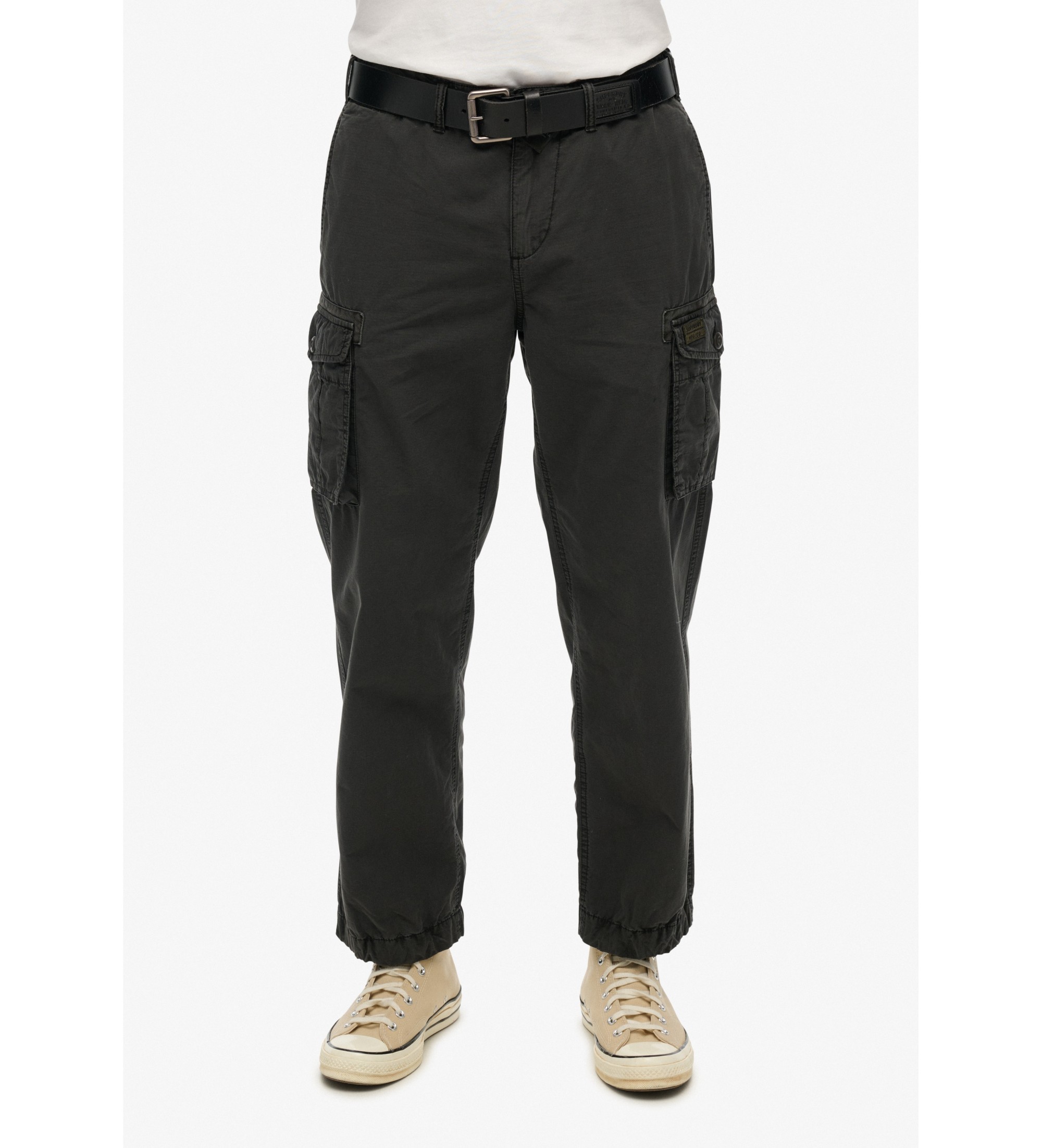 Superdry für Herren. M7011389A Leichte Cargohose Parachute schwarz (32/32), Lässig, Baumwolle