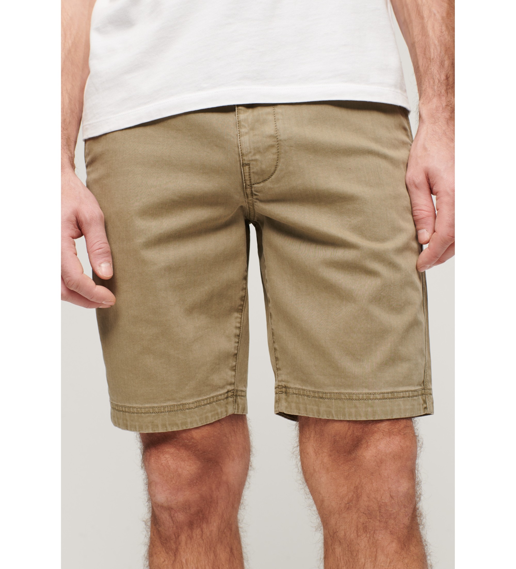 Superdryvoor mannen. M7110397A Officier lichtbruine chino shorts (32), Casual, Katoen