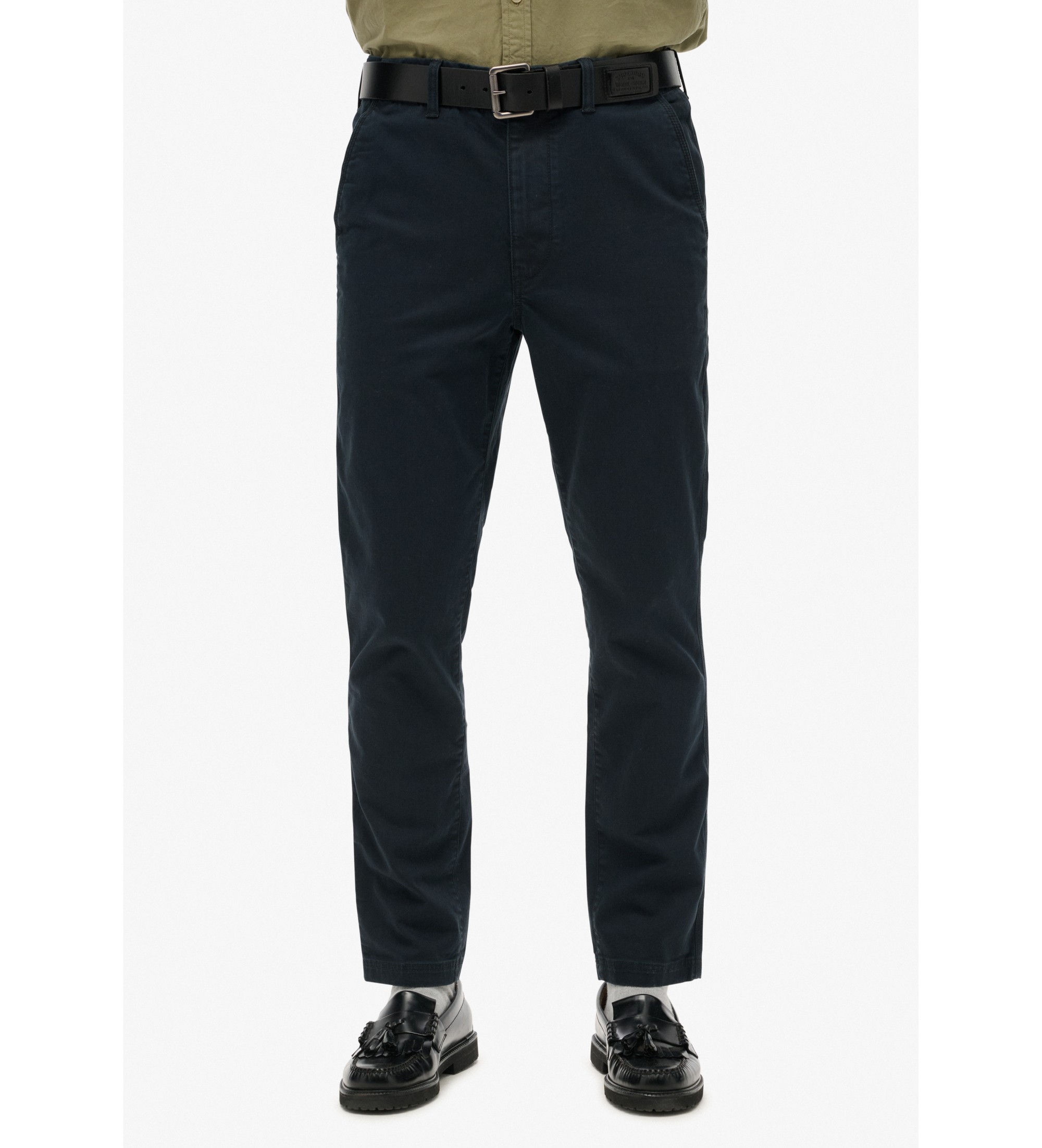 Superdry für Herren. M7011135A International marineblaue Chino-Hose (36/32), Lässig, Baumwolle