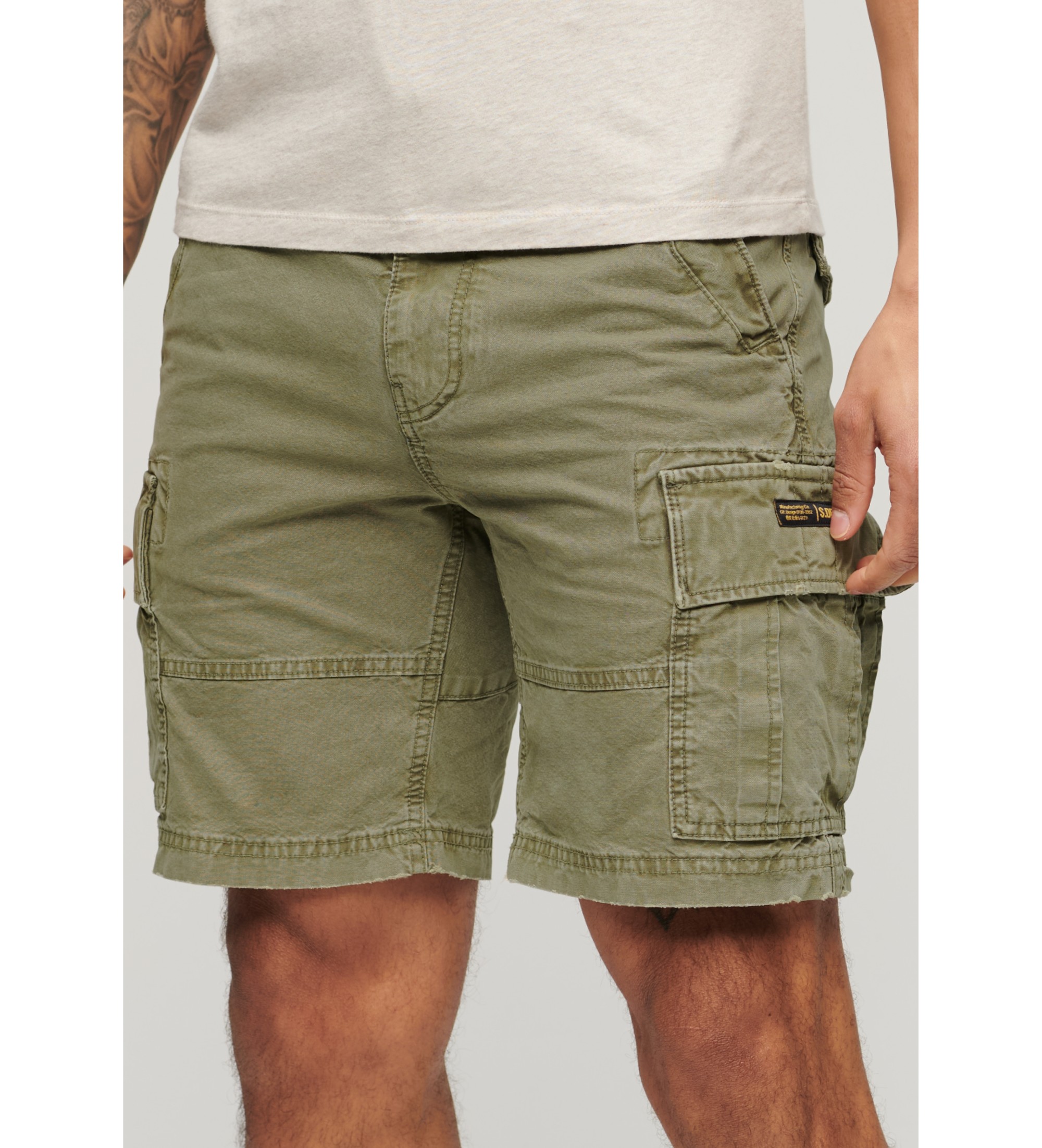 Superdry für Herren. M7110434A Cargo Shorts Heavy grün (28), Lässig, Baumwolle