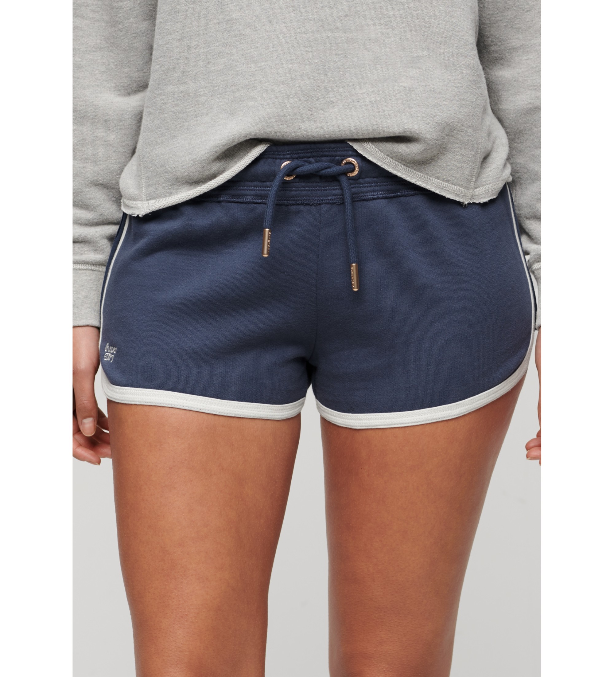 Superdry für Damen. W7110426A Logo Racer Shorts navy (M), Lässig, Baumwolle, Marine