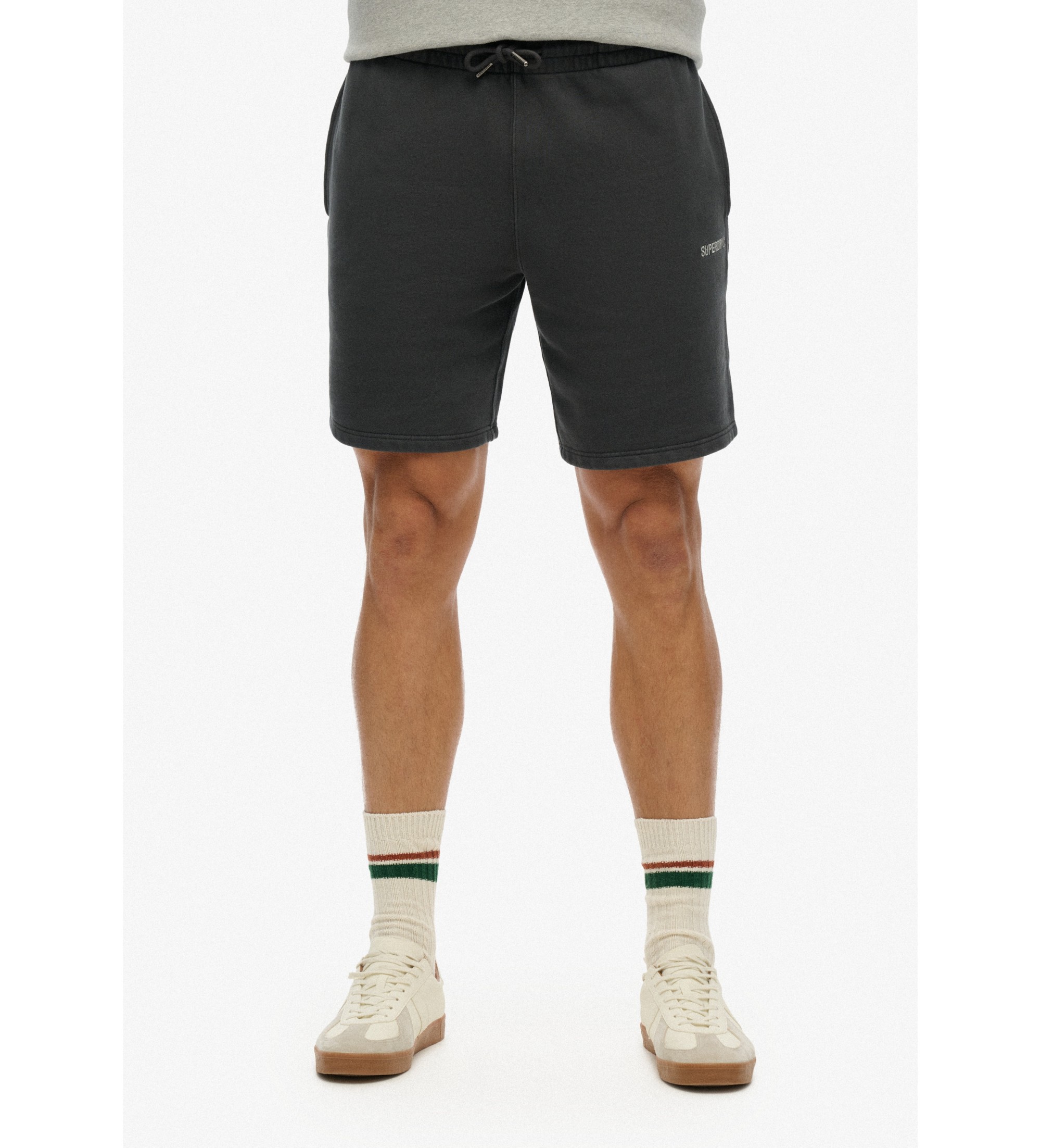 Superdryvoor mannen. M7110451A Zwarte micrologo shorts (XXL), Casual, Katoen