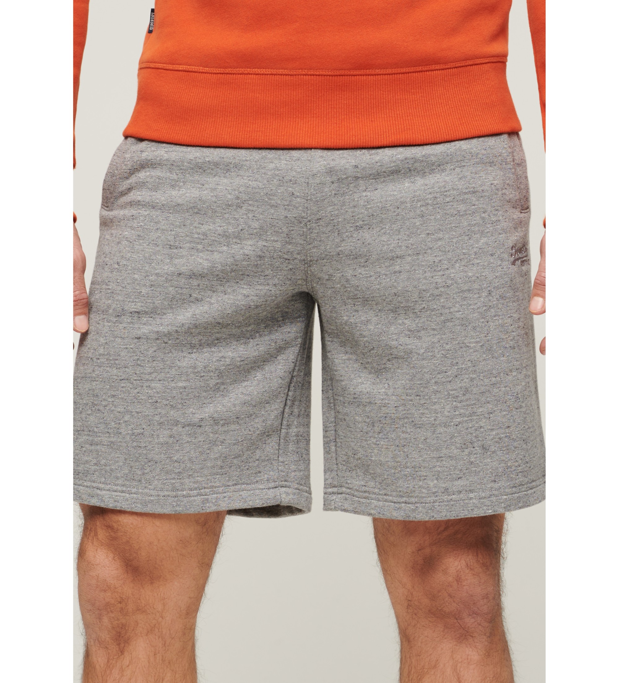 Superdryvoor mannen. M7110427A Grijze gebreide shorts (S), Casual, Grijs, Katoen