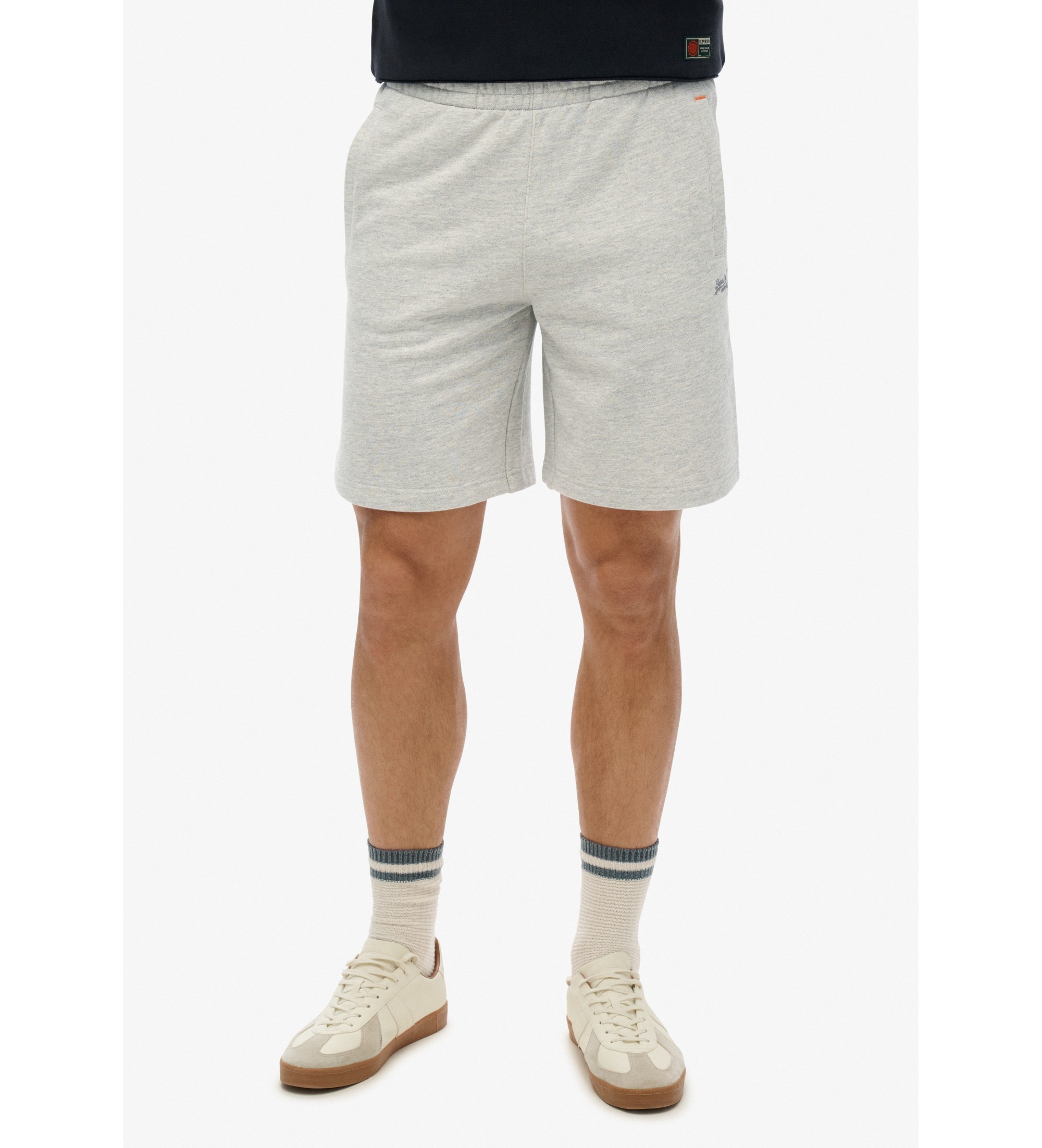 Superdry für Herren. M7110427A Gestrickte Shorts mit Logo Essential grau (M), Lässig, Baumwolle