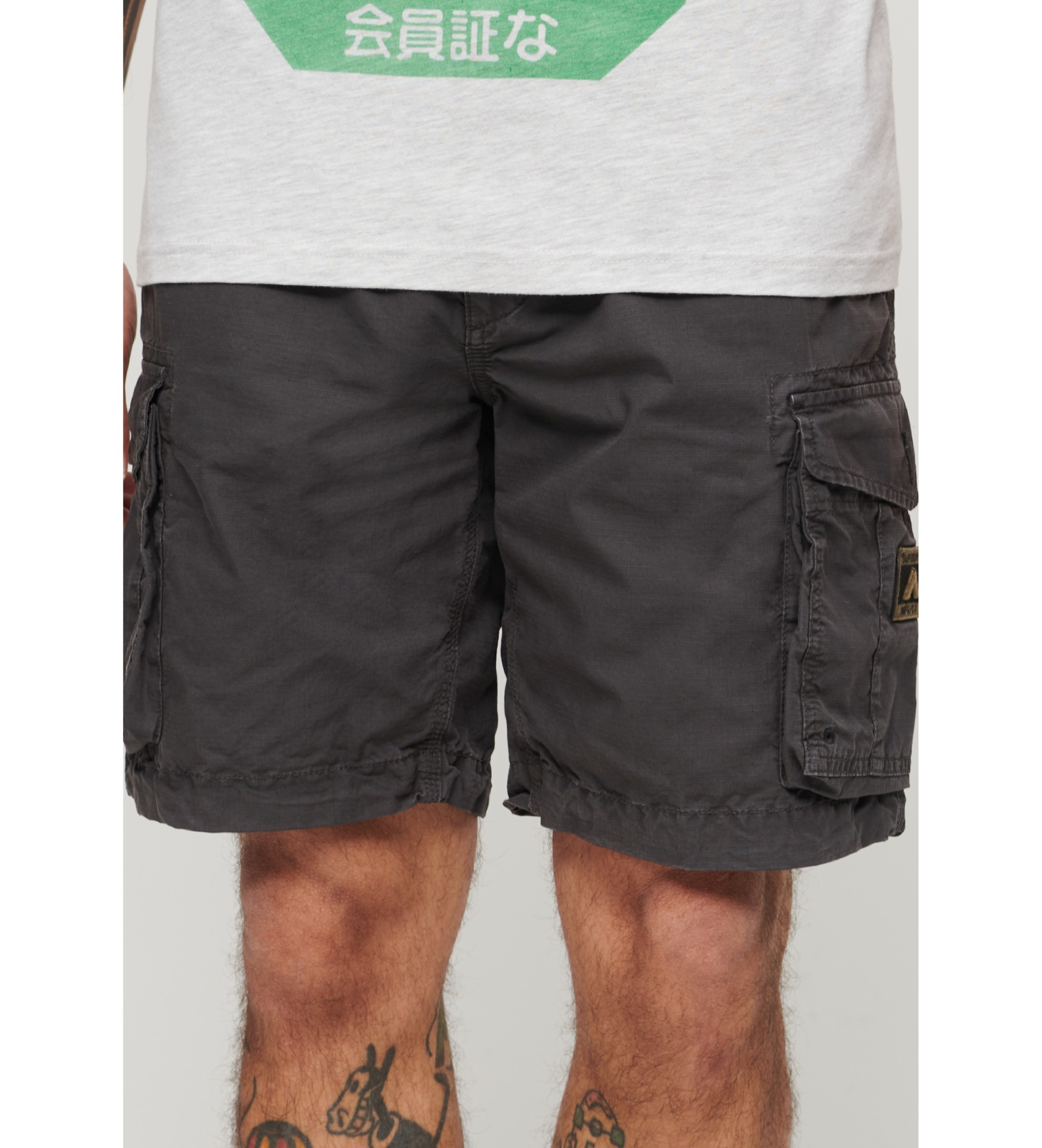 Superdry für Herren. M7110435A Leichte Fallschirmshorts schwarz (34), Lässig, Baumwolle
