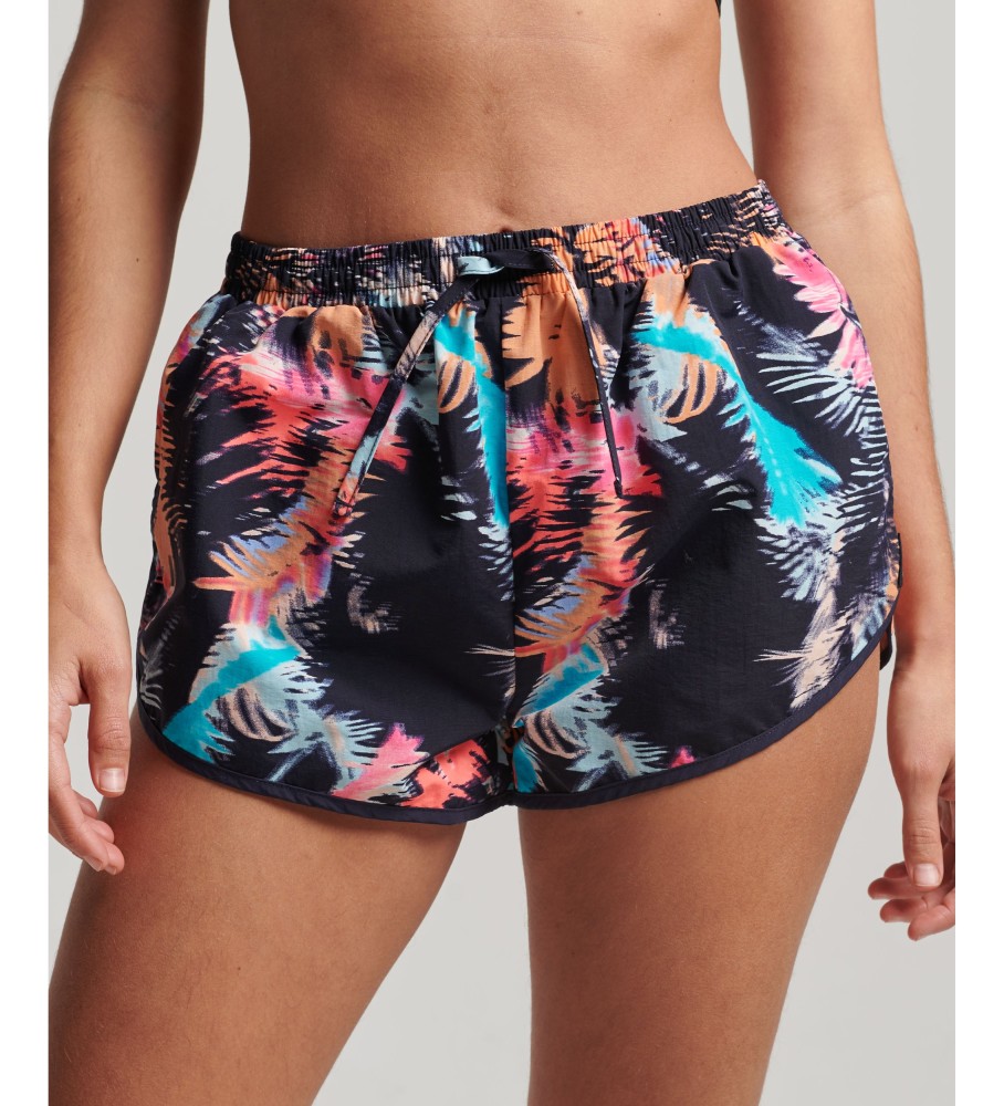 Superdry für Damen. W7110347A Marinefarbene Strandshorts im Vintage-Look (XL), Lässig, Nachhaltig, Recyceltes Nylon