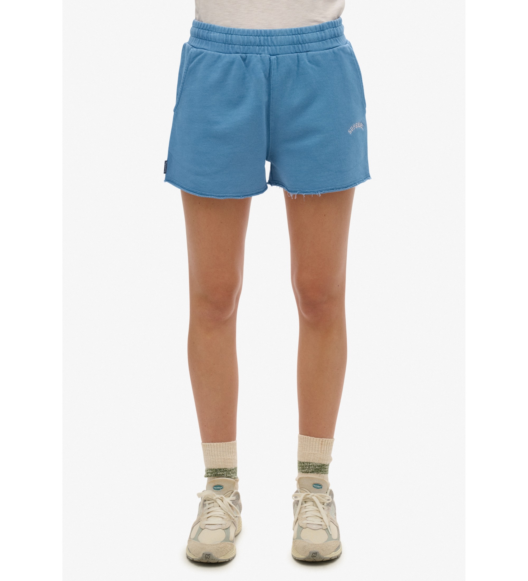 Superdry für Damen. W7110462A Unverzichtbare gefärbte Shorts blau (38), Lässig, Baumwolle