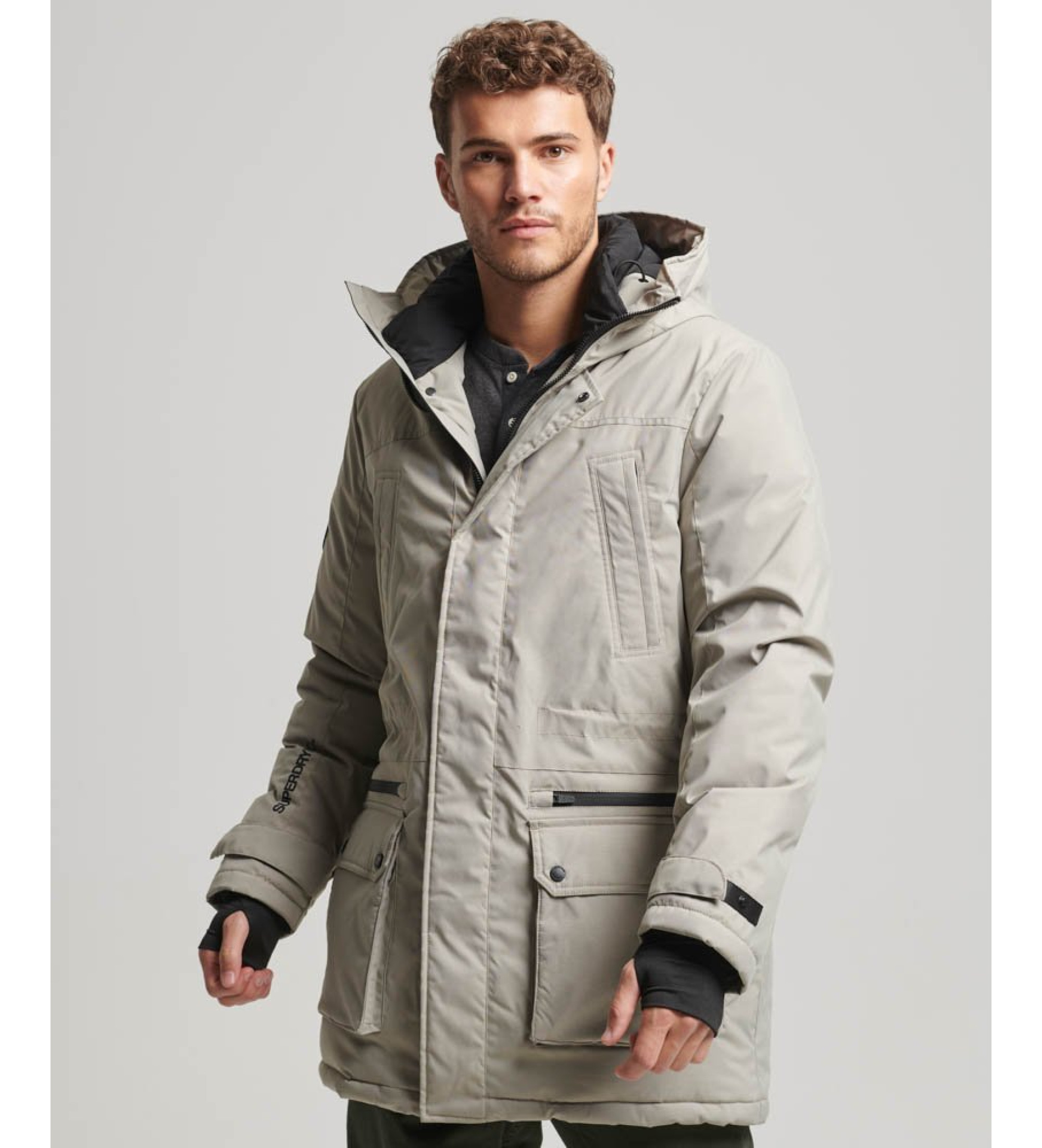 Superdry für Herren. M5011754A Gesteppter Parka City grau (S), Lässig, Polyester