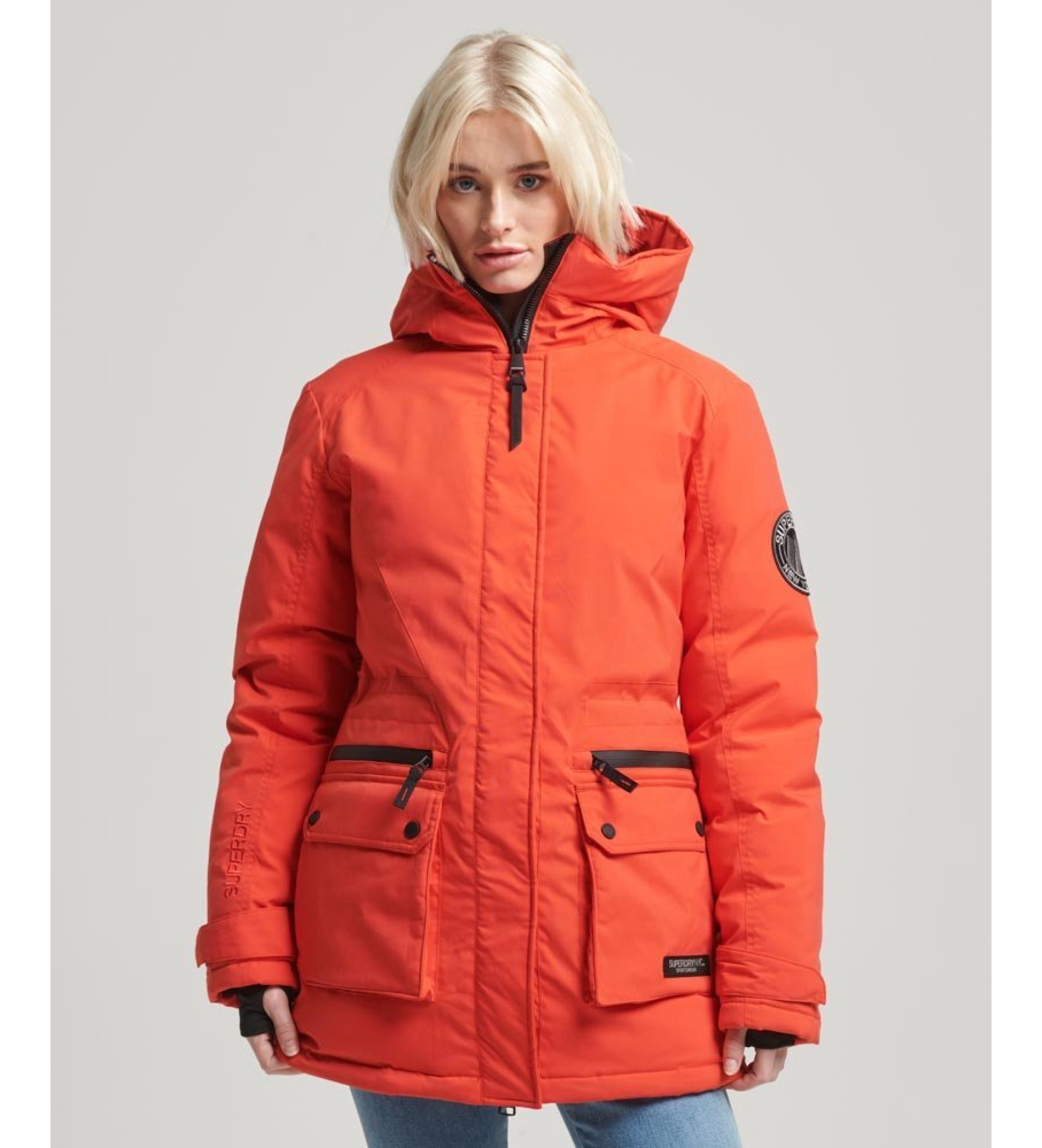 Superdry für Damen. W5011596A Gesteppter Parka City rot (S), Lässig, Polyester