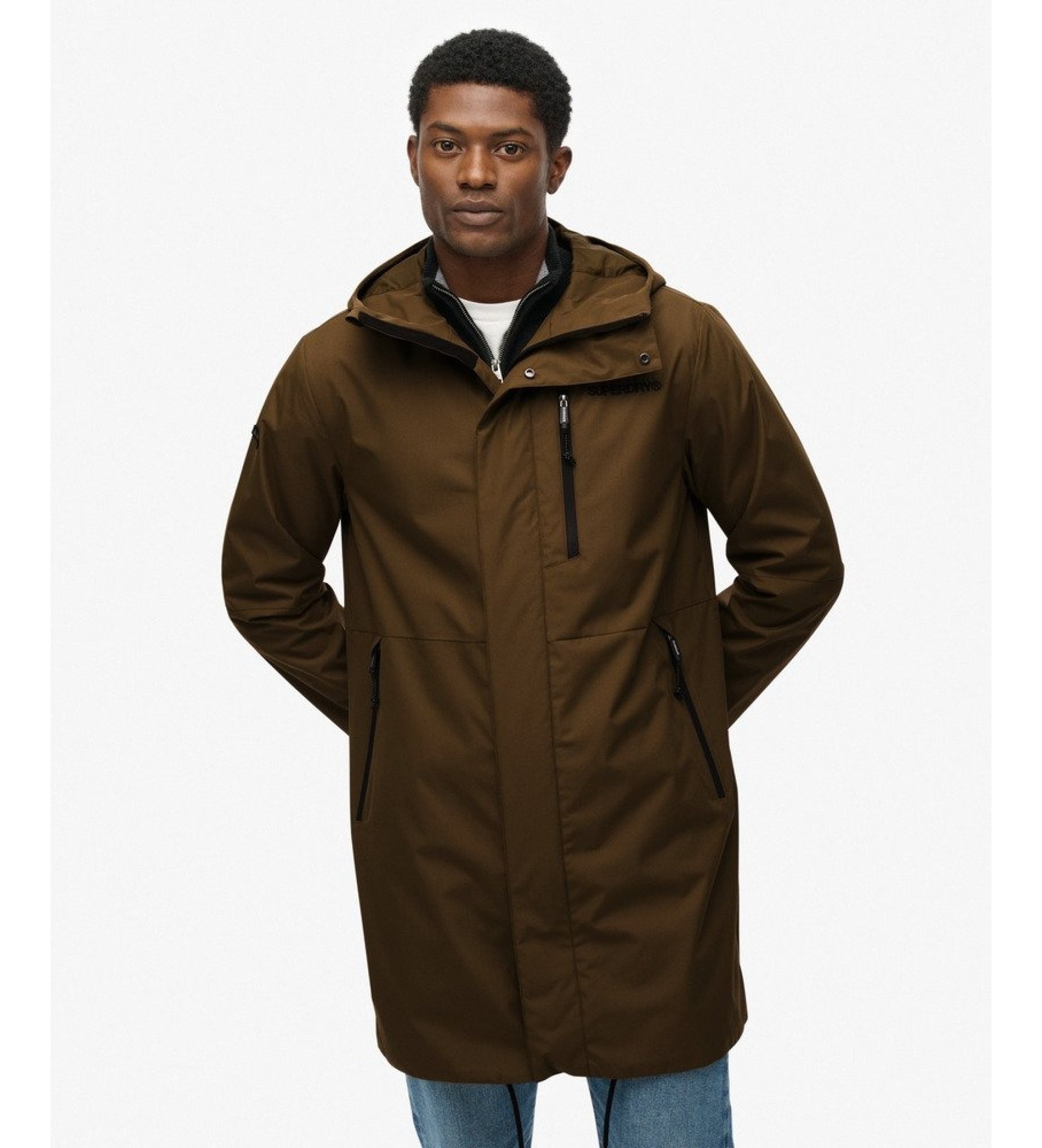 Superdry für Herren. M5012251A Parka Hooded Tech Fishtail in Militärgrün (M), Lässig, Recyceltes Polyester