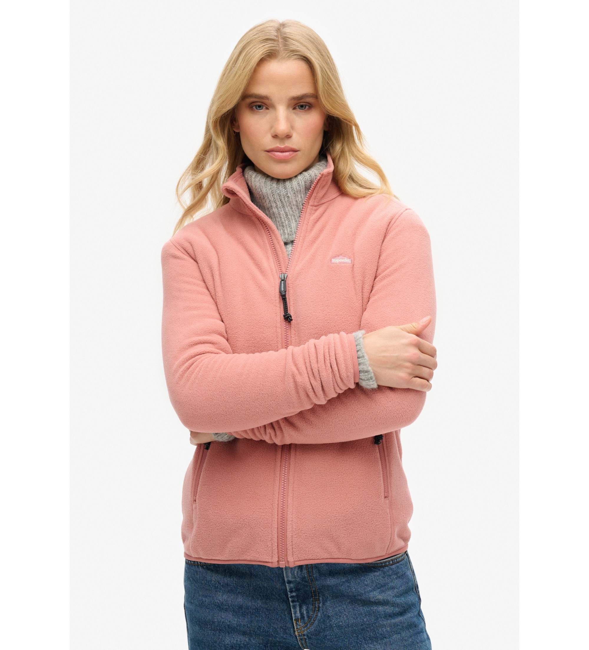 Superdry für Damen. W2012375A Fleece rosa (L), Lässig, Polyester