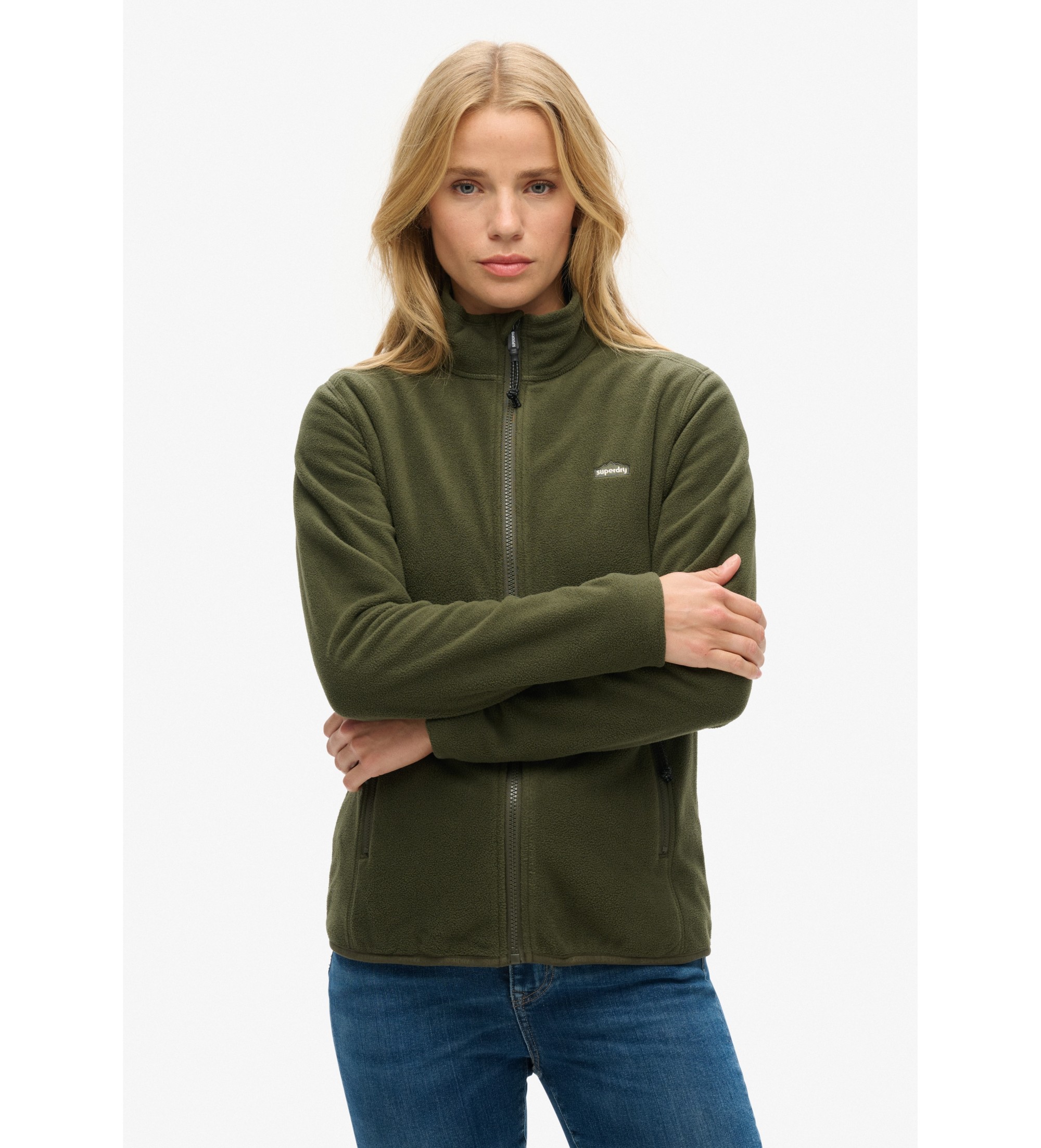 Superdry für Damen. W2012375A Vlies Vlies grün (M), Lässig, Polyester