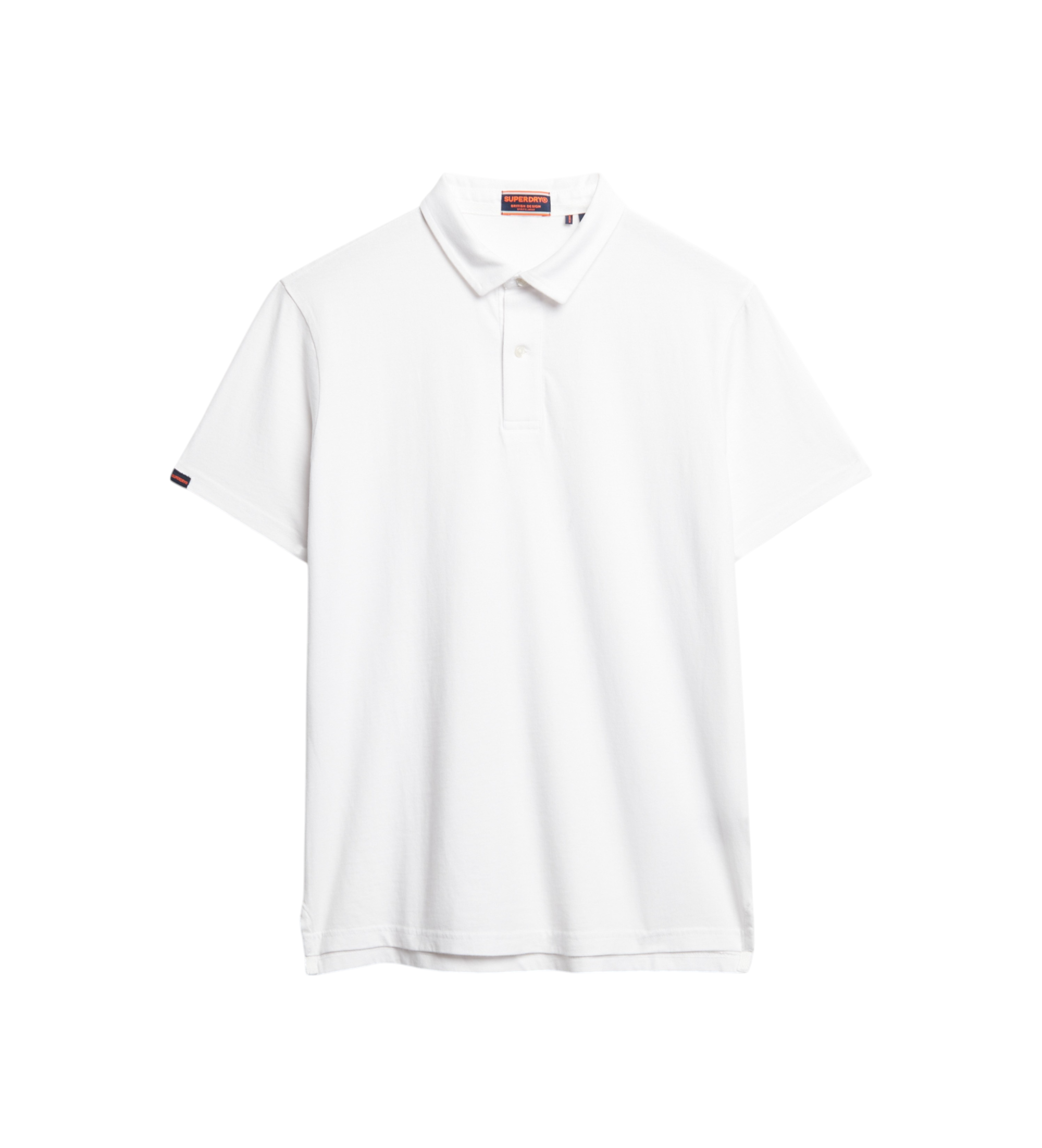 Superdryvoor mannen. M1110440A Essentiële gebreide polo wit (XL), Casual, Katoen, Korte mouwen