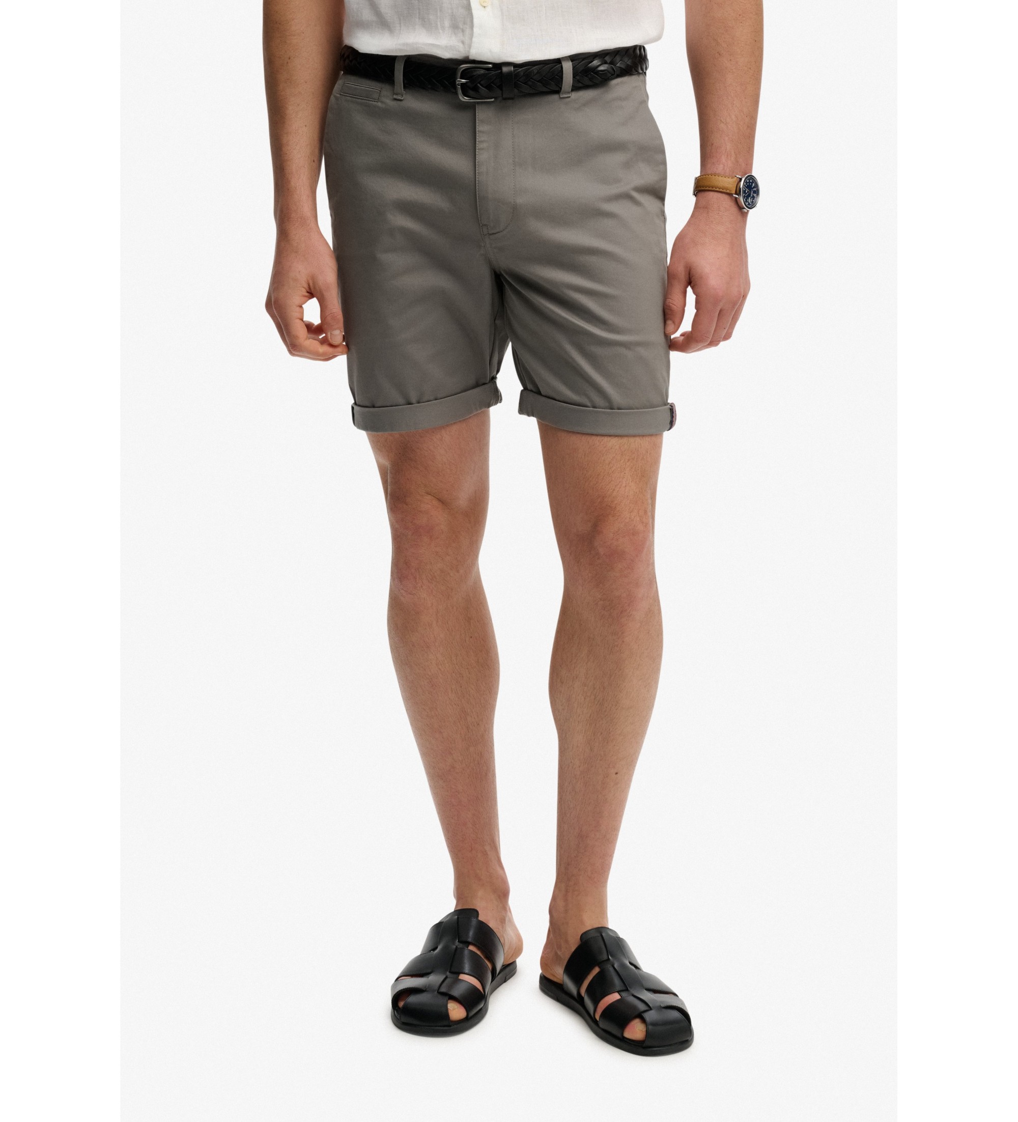 Superdry für Herren. M7110486A Premium Regular Regular kurze Chino grau (30), Lässig, Baumwolle