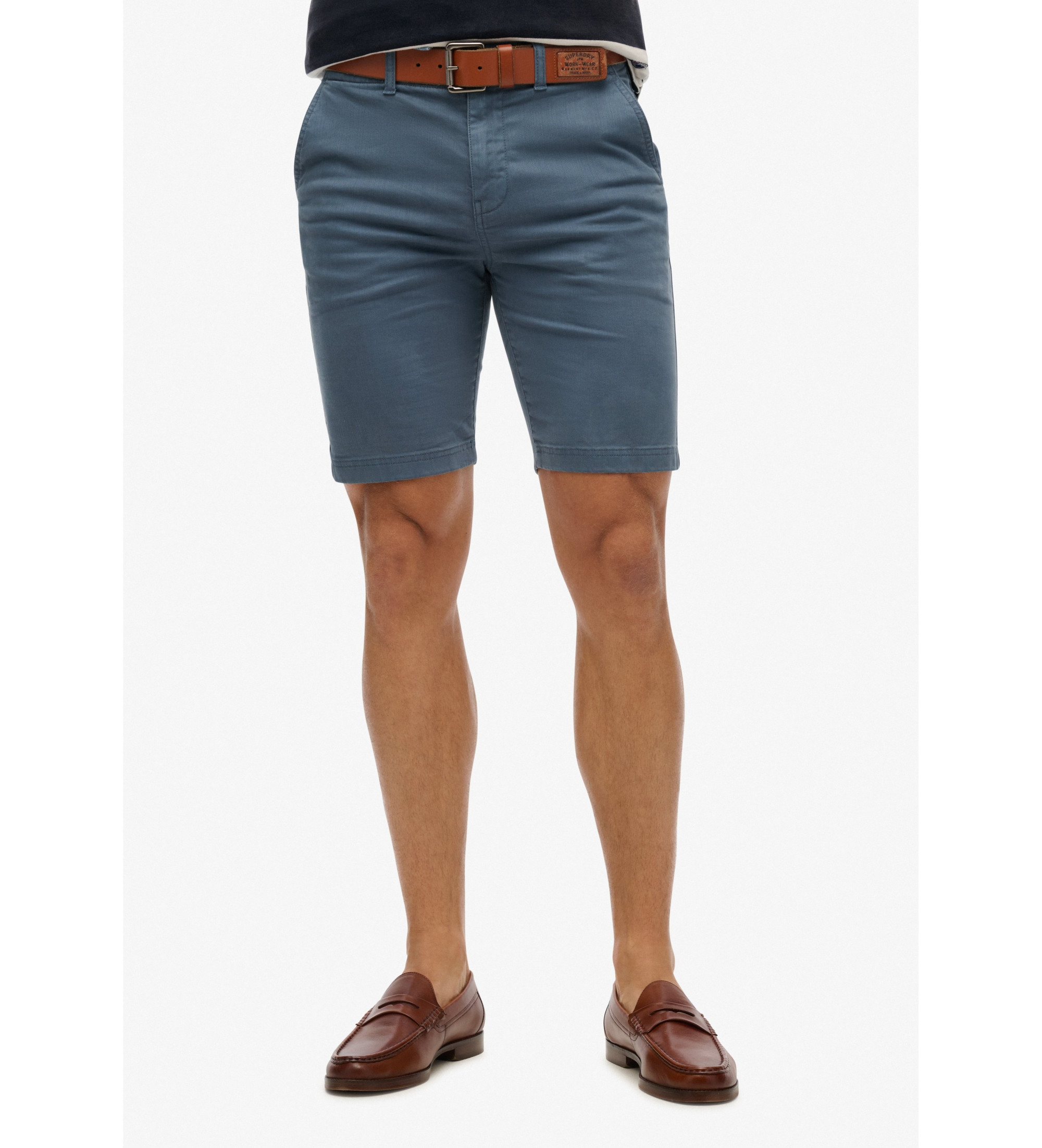 Superdry für Herren. M7110397A Blaue Chino-Shorts (36), Lässig, Baumwolle