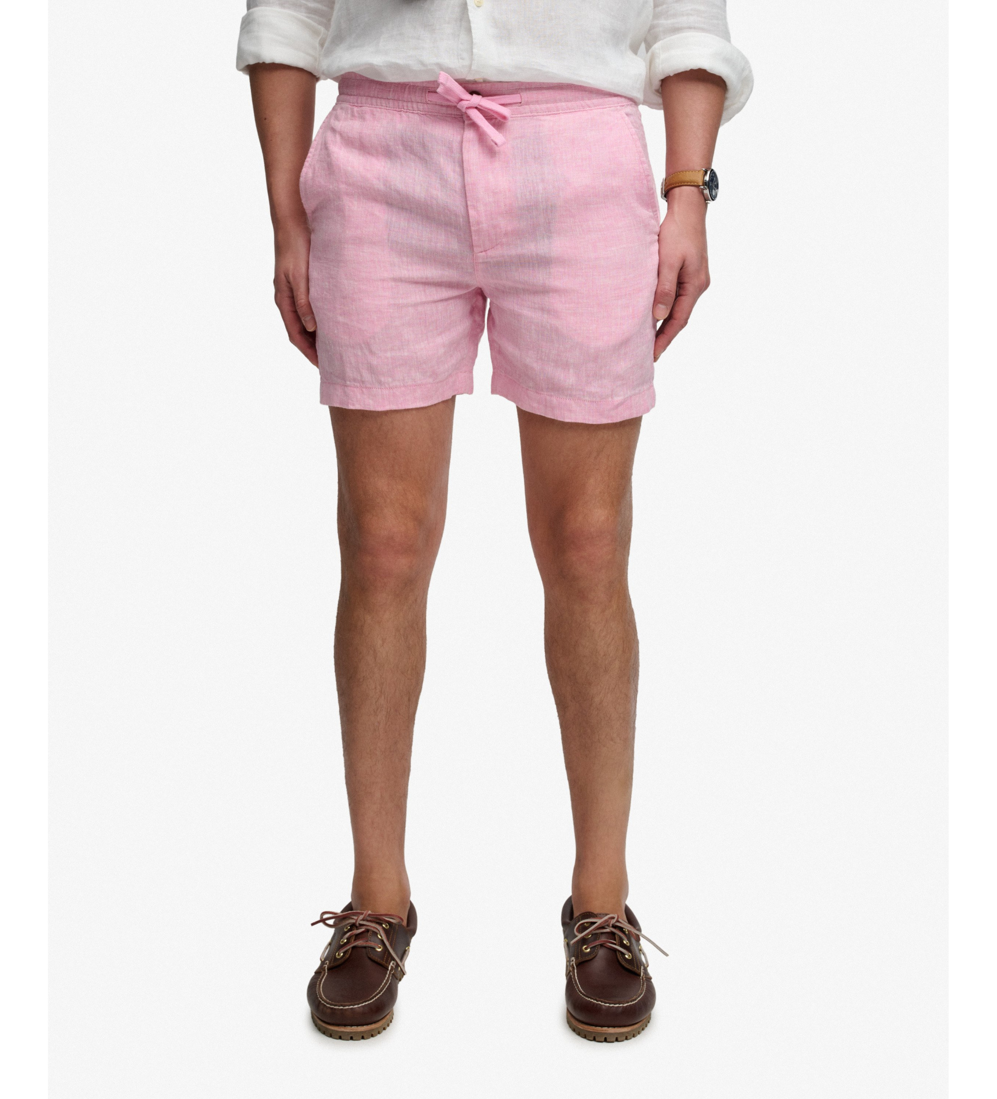 Superdry für Herren. M7110520A Kurze Hose Merchant Linen rosa (S), Lässig, Leinen