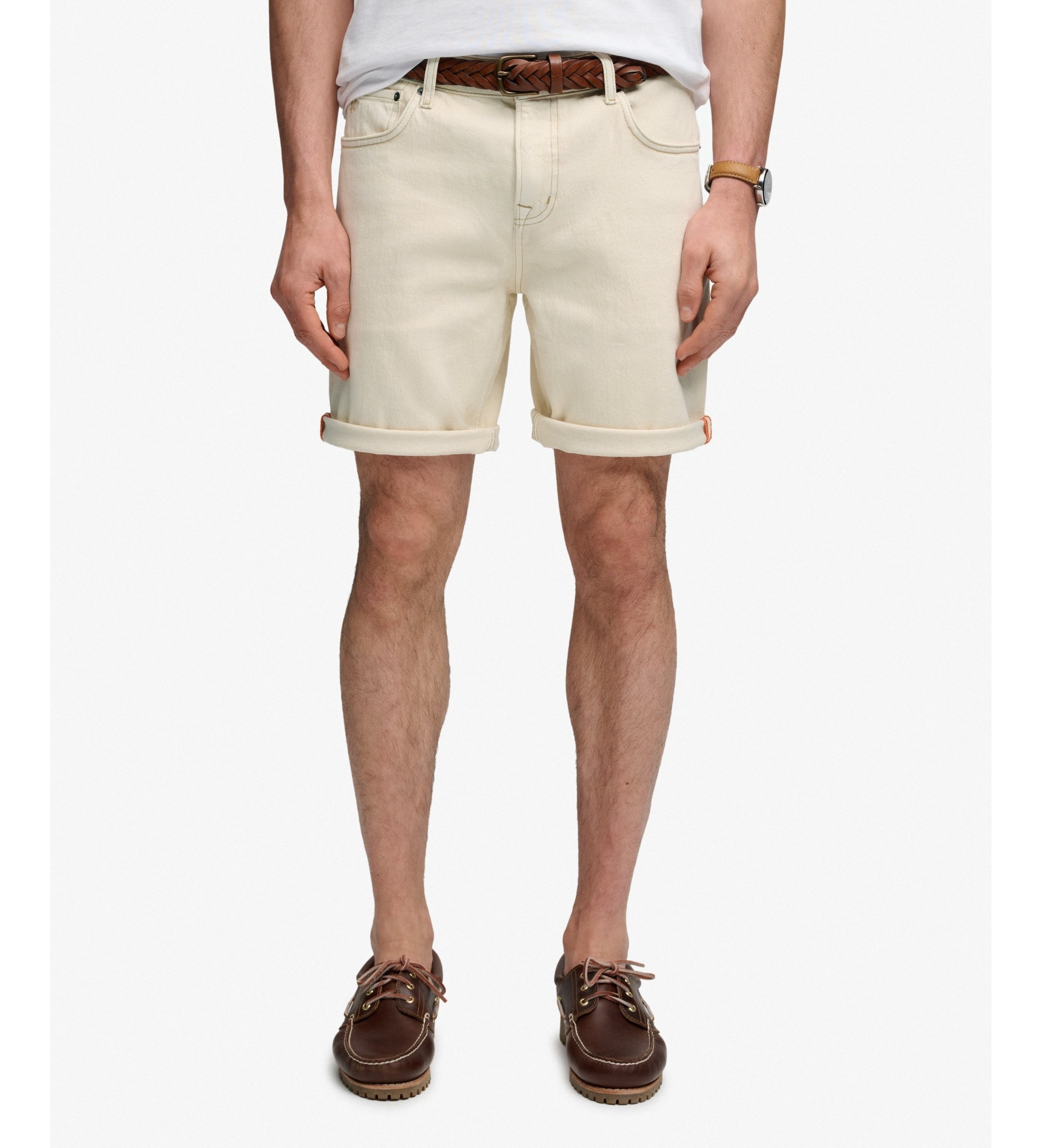 Superdry für Herren. M7110394A Shorts Vintage Straight beige (32), Lässig, Baumwolle