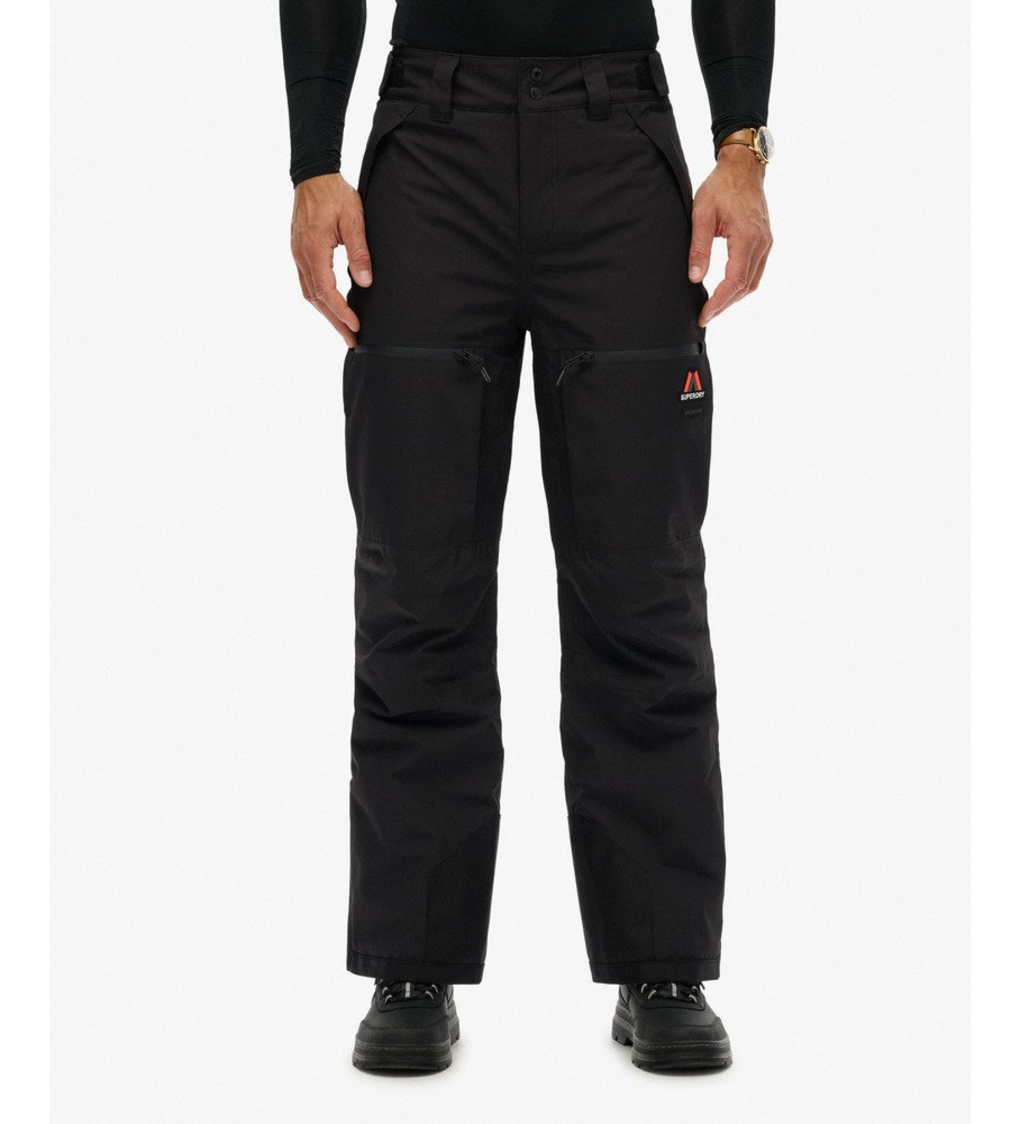 Superdryvoor mannen. MS110193A Ski Shell Broek zwart (M), Casual, Sportief, Sneeuw, Gerecycled polyester, Duurzaam