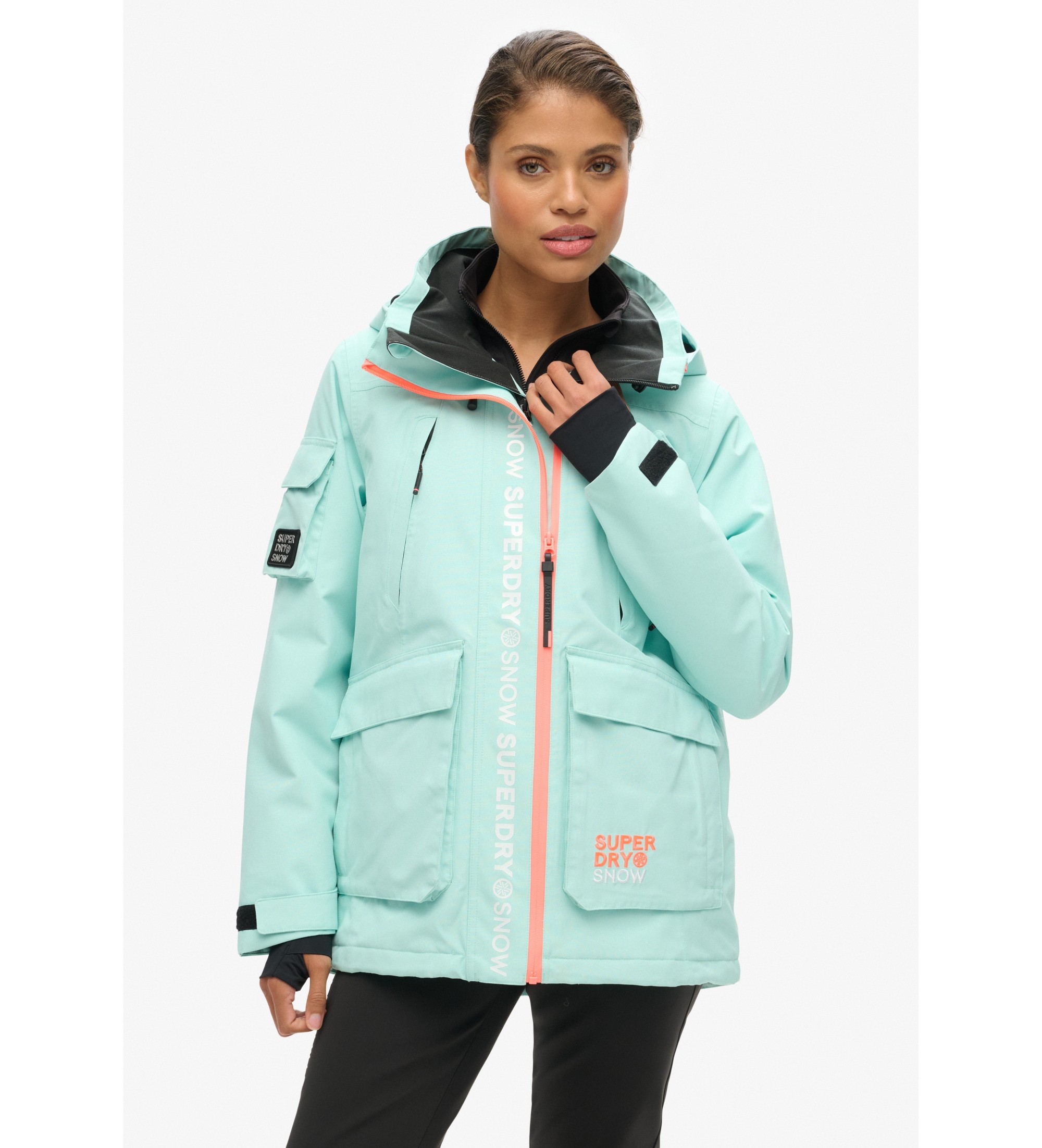 Superdry für Damen. WS110165A Skijacke Ultimate Rescue türkis (XS), Sportlich, Schnee, Recyceltes Polyester, Nachhaltig