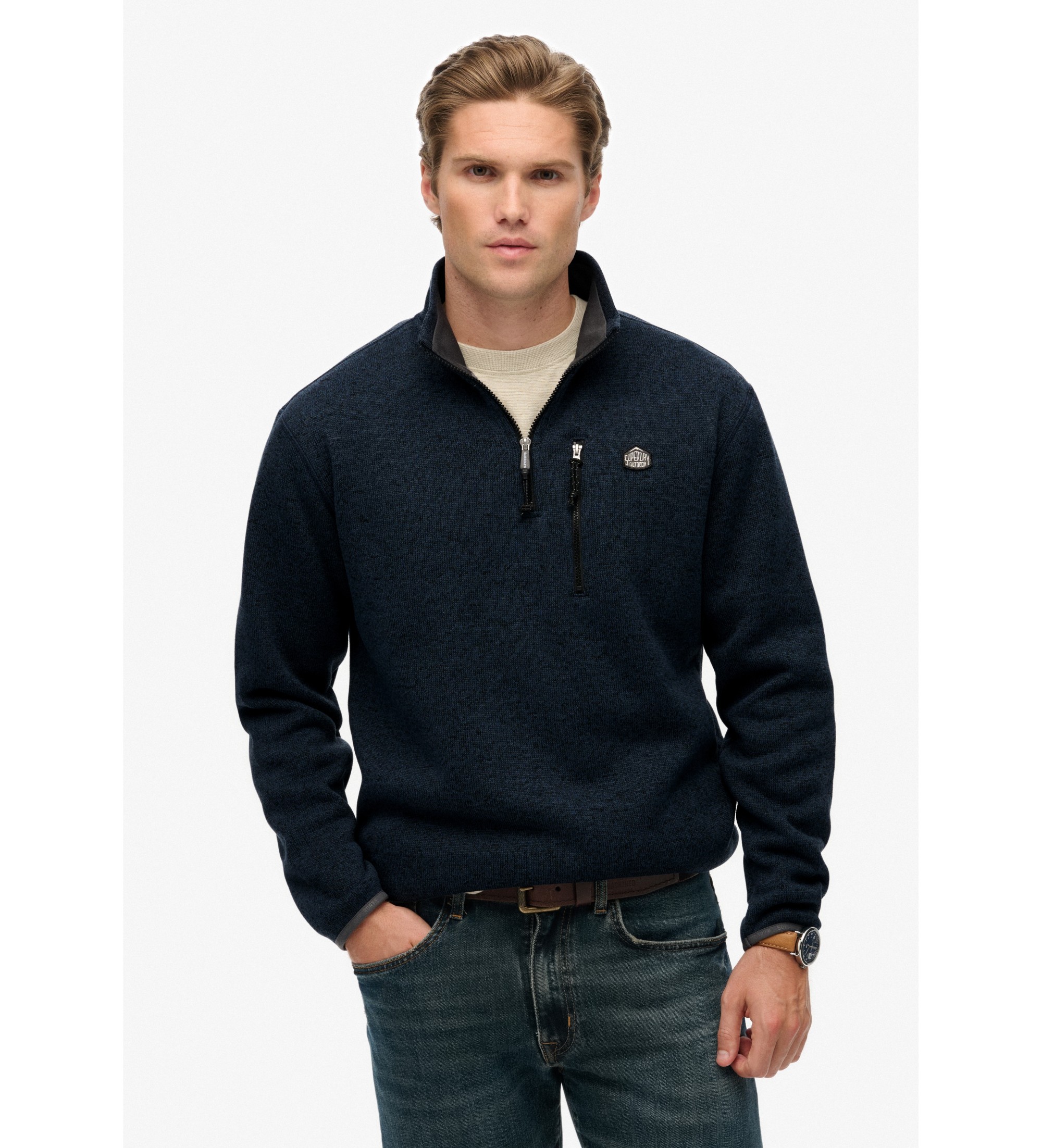 Superdry für Herren. M2014257A Storm Half Zip Sweatshirt navy (M), Lässig, Polyester, Marine