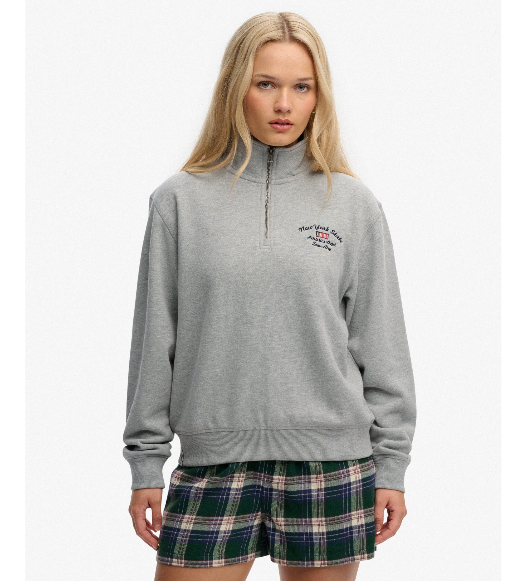 Superdry für Damen. W2012618A Sweatshirt Athletic Essential grau (S), Lässig, Baumwolle