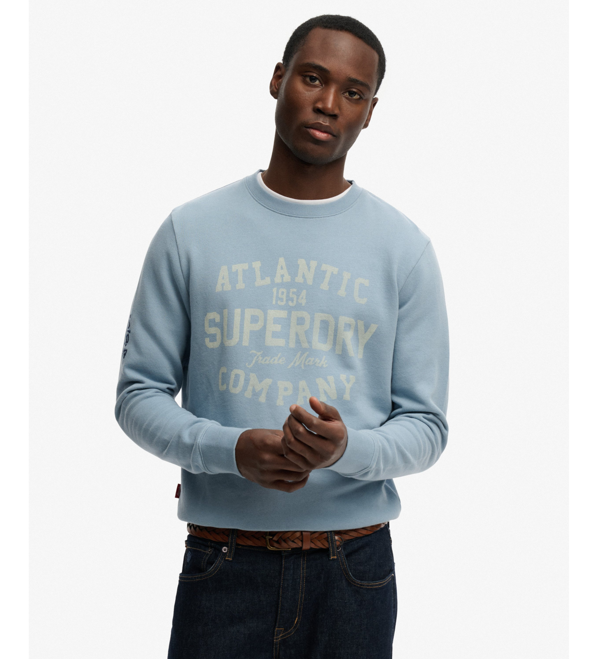 Superdry für Herren. M2014476A Coastal Relaxed Sweatshirt blau (M), Lässig, Baumwolle