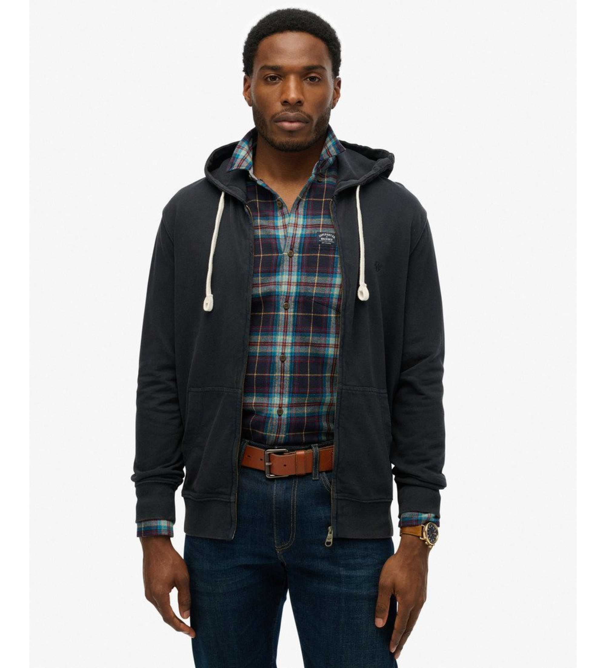Superdry für Herren. M2014170A Essential navy Kapuzenpulli Essential navy (M), Lässig, Baumwolle, Marine