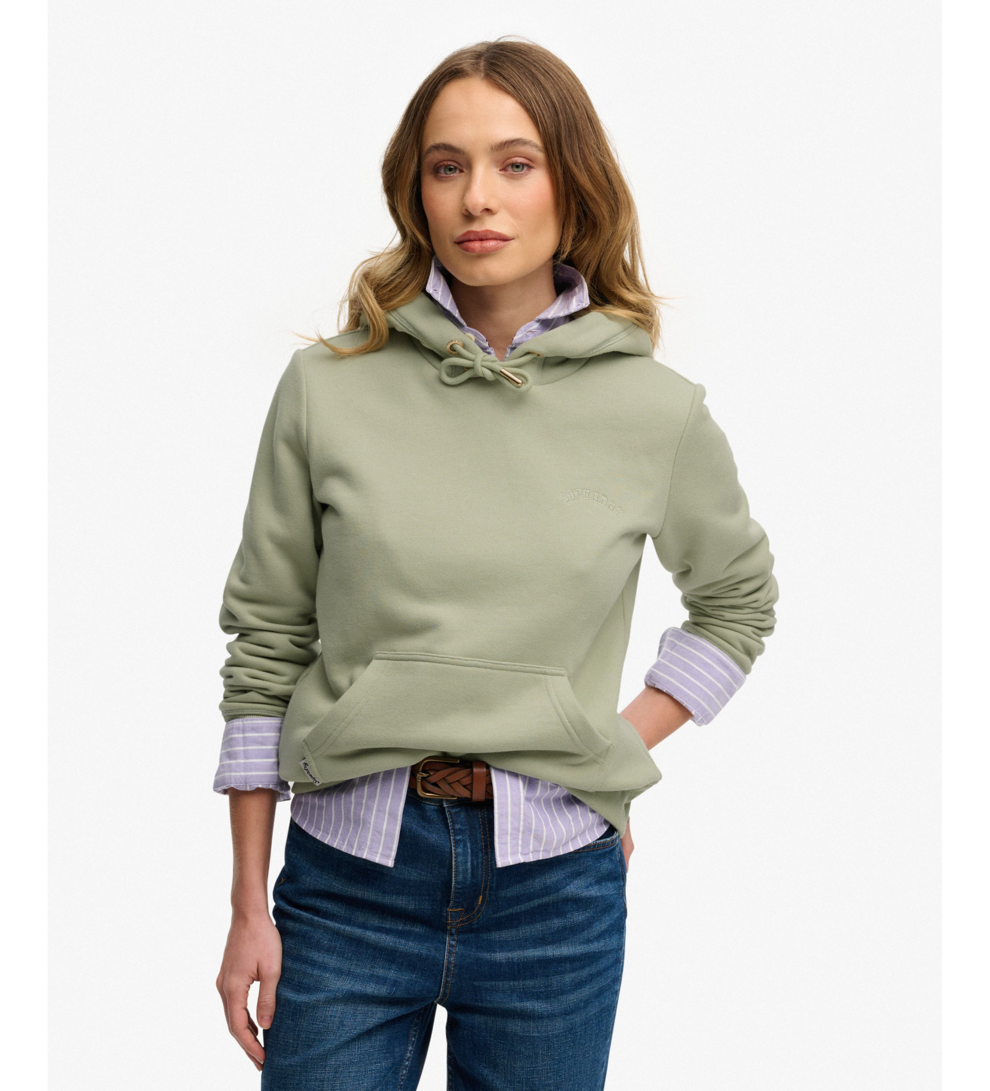 Superdry für Damen. W2012667A Sweatshirt Essential Logo grün (XS), Lässig, Baumwolle