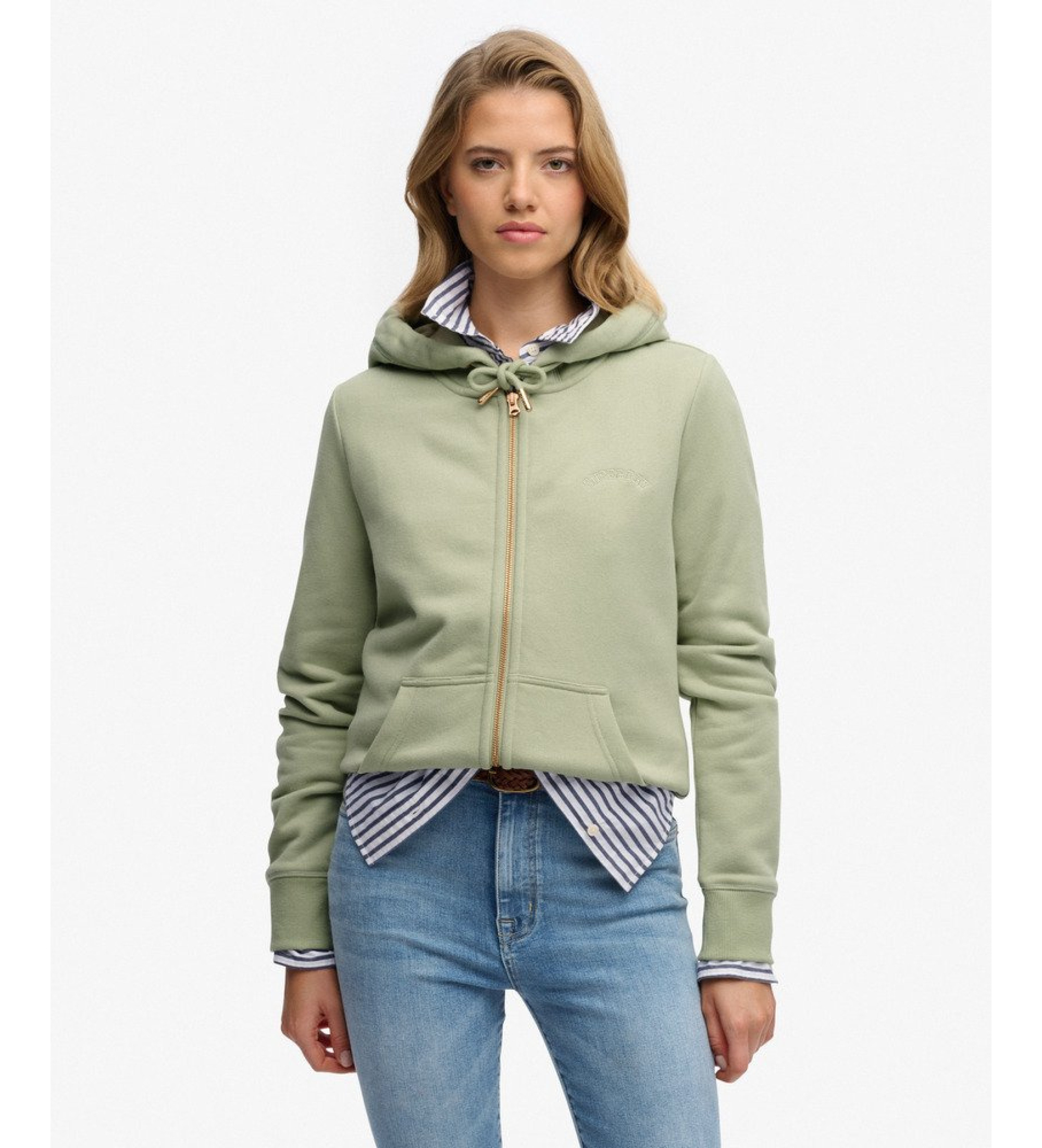 Superdry für Damen. W2012672A Sweatshirt Essential Logo grün (XXL), Lässig, Baumwolle