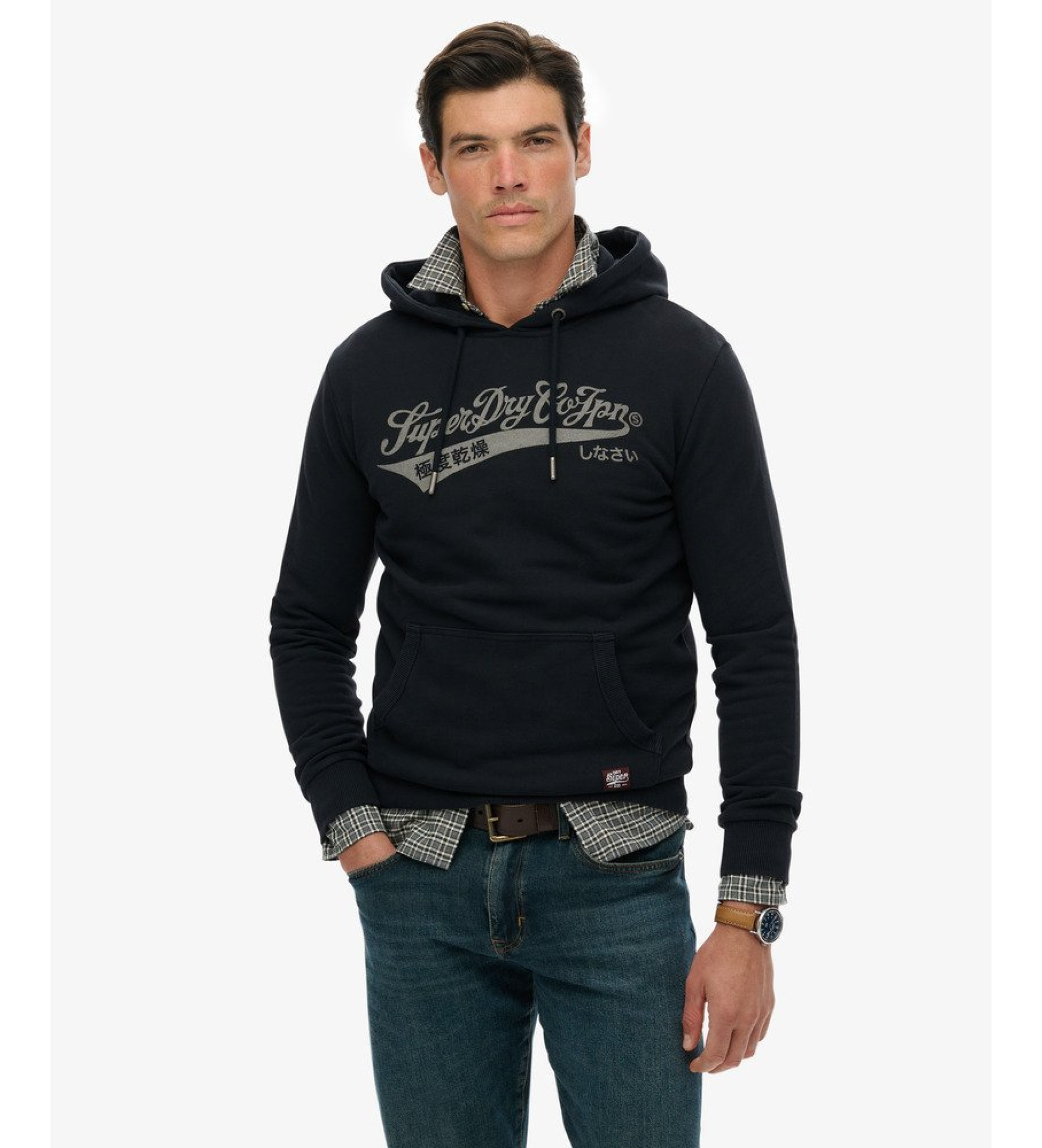 Superdry für Herren. M2014232A Heritage Brand Sweatshirt Entspannt schwarz (M), Lässig, Baumwolle, Langarm