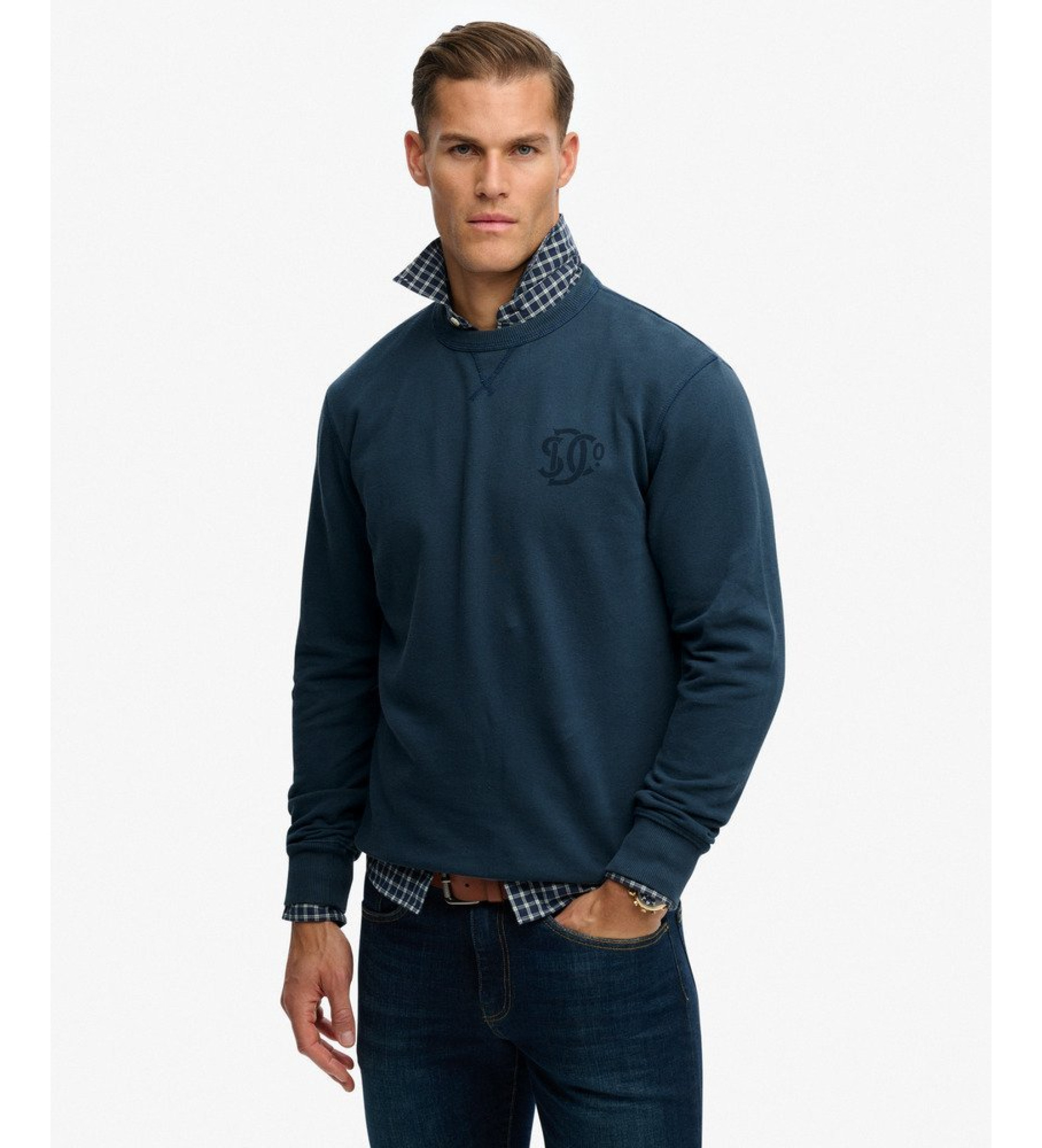 Superdry für Herren. M2014305A Merchant Graphic Sweatshirt navy (M), Lässig, Baumwolle, Marine