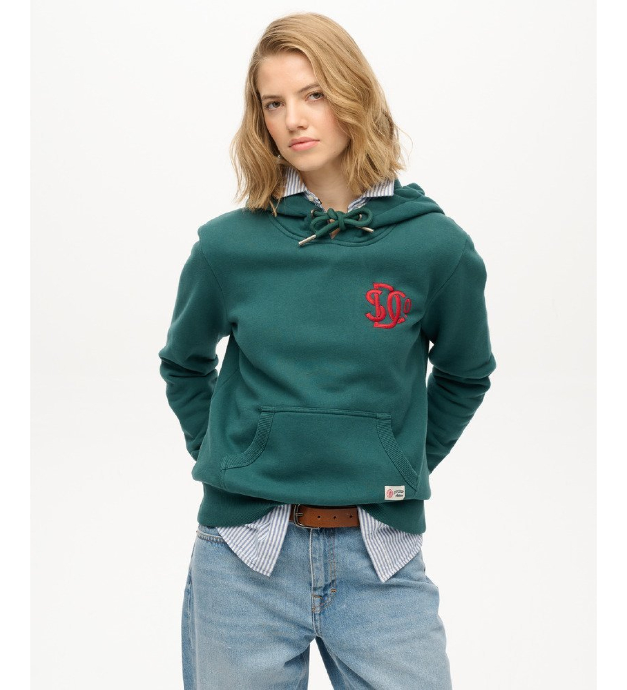 Superdry für Damen. W2012573A Sweatshirt Sd&Co Neongrün (S), Lässig, Baumwolle, Langarm