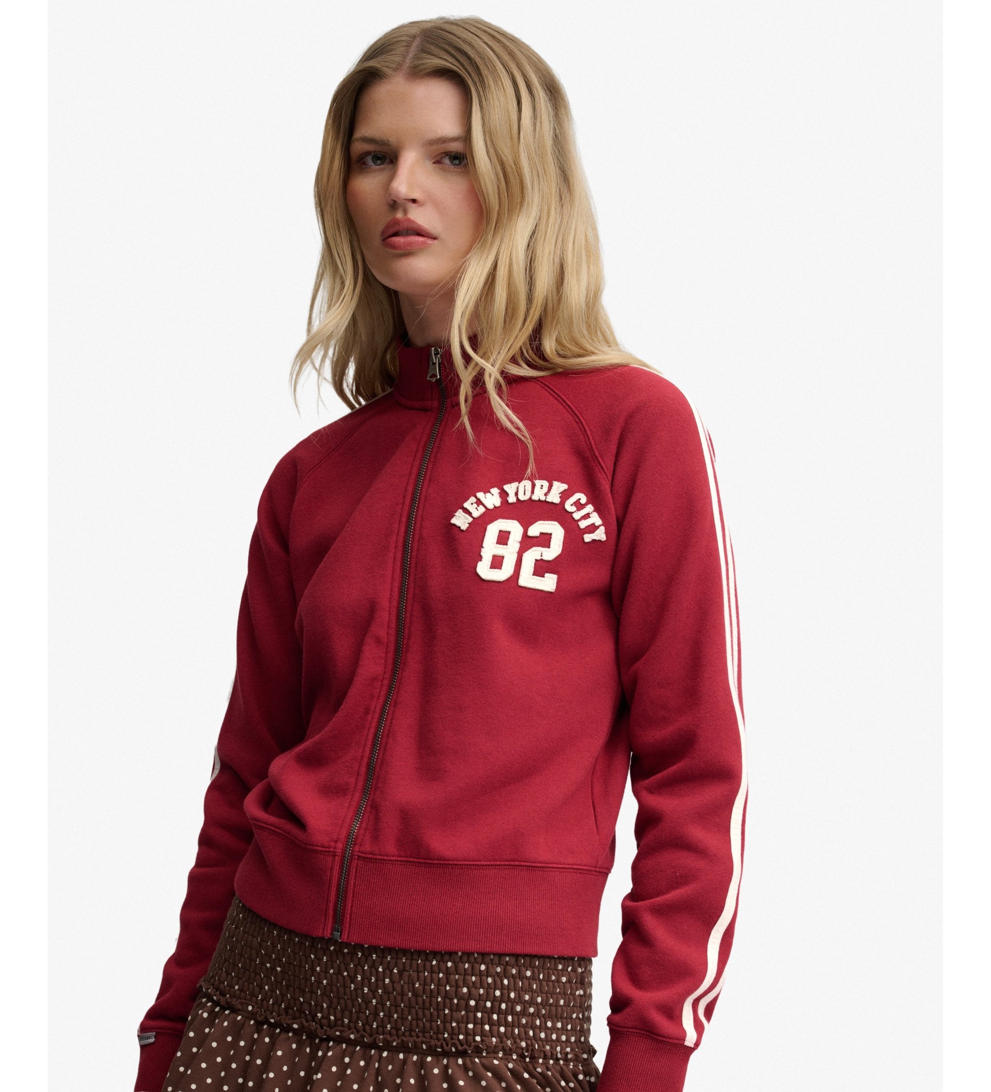 Superdry für Damen. W2012714A Sweatshirt ?Athletic Applique? in Bordeauxrot (M), Lässig, Baumwolle