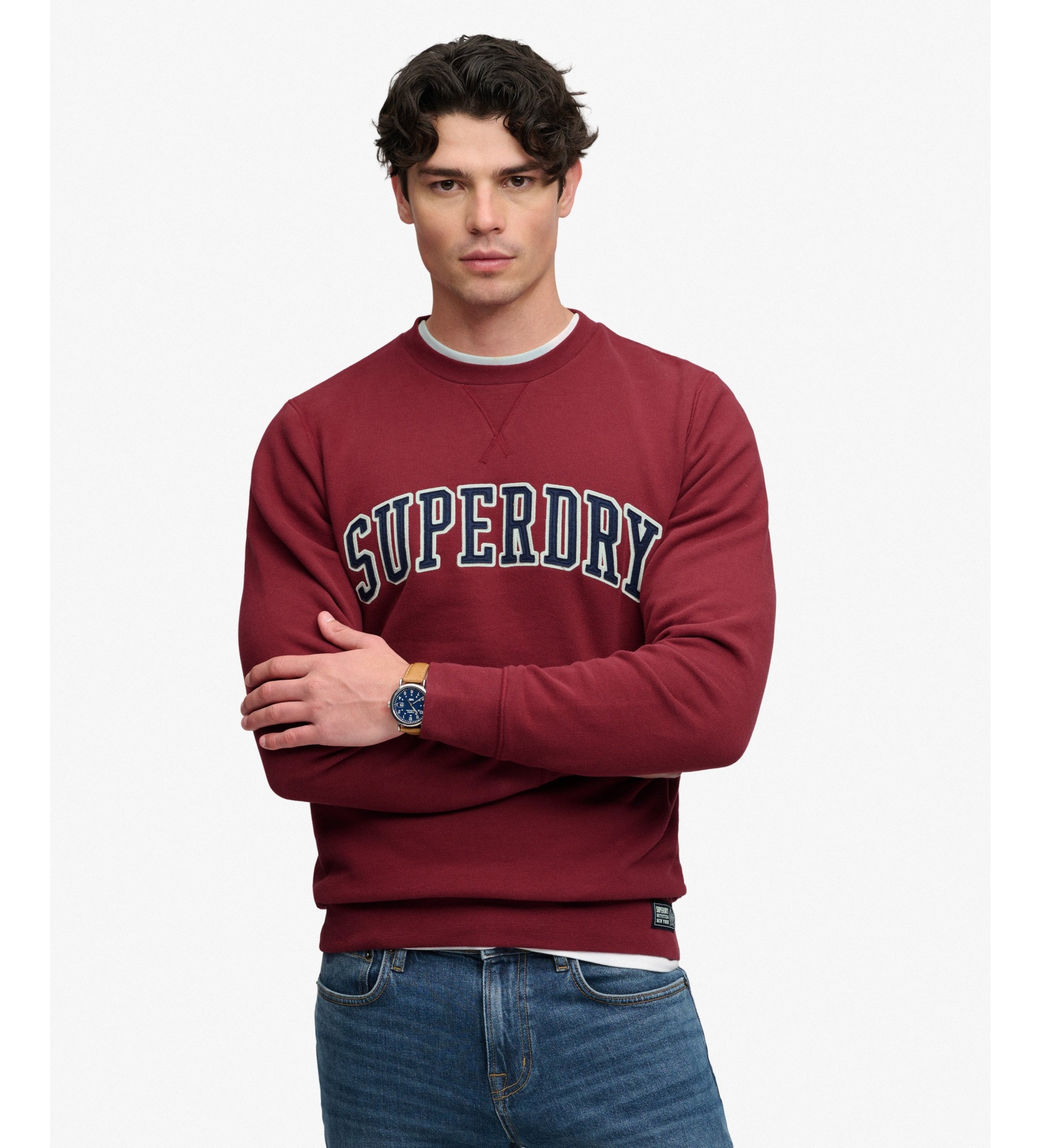 Superdry für Herren. M2014590A Rotes Sweatshirt ?Athletic Applique Relaxed? (M), Lässig, Kastanienbraun, Baumwolle