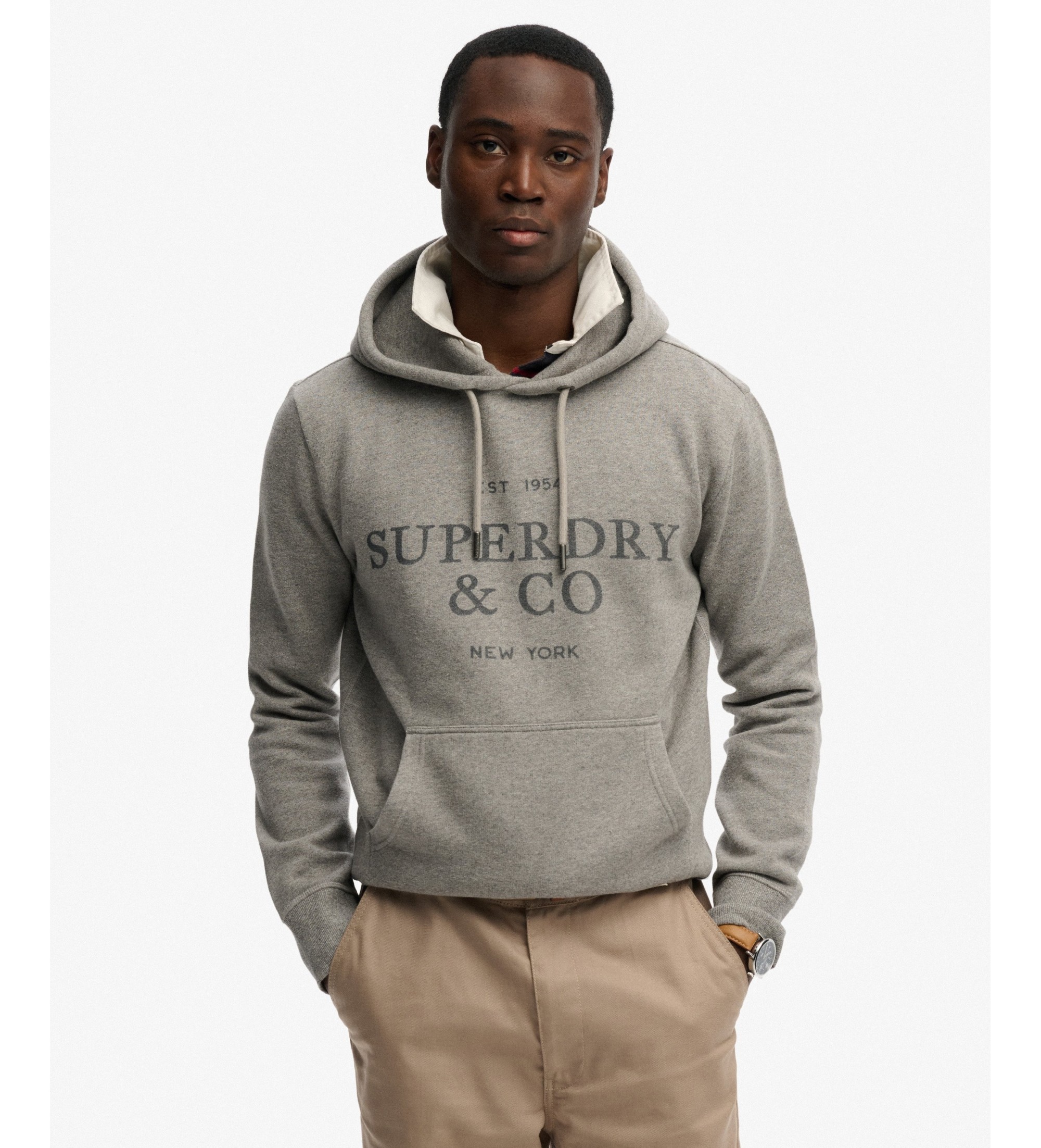 Superdry für Herren. M2014538A Kapuzenpullover ?1954 Company Relaxed? in Grau (L), Lässig, Baumwolle