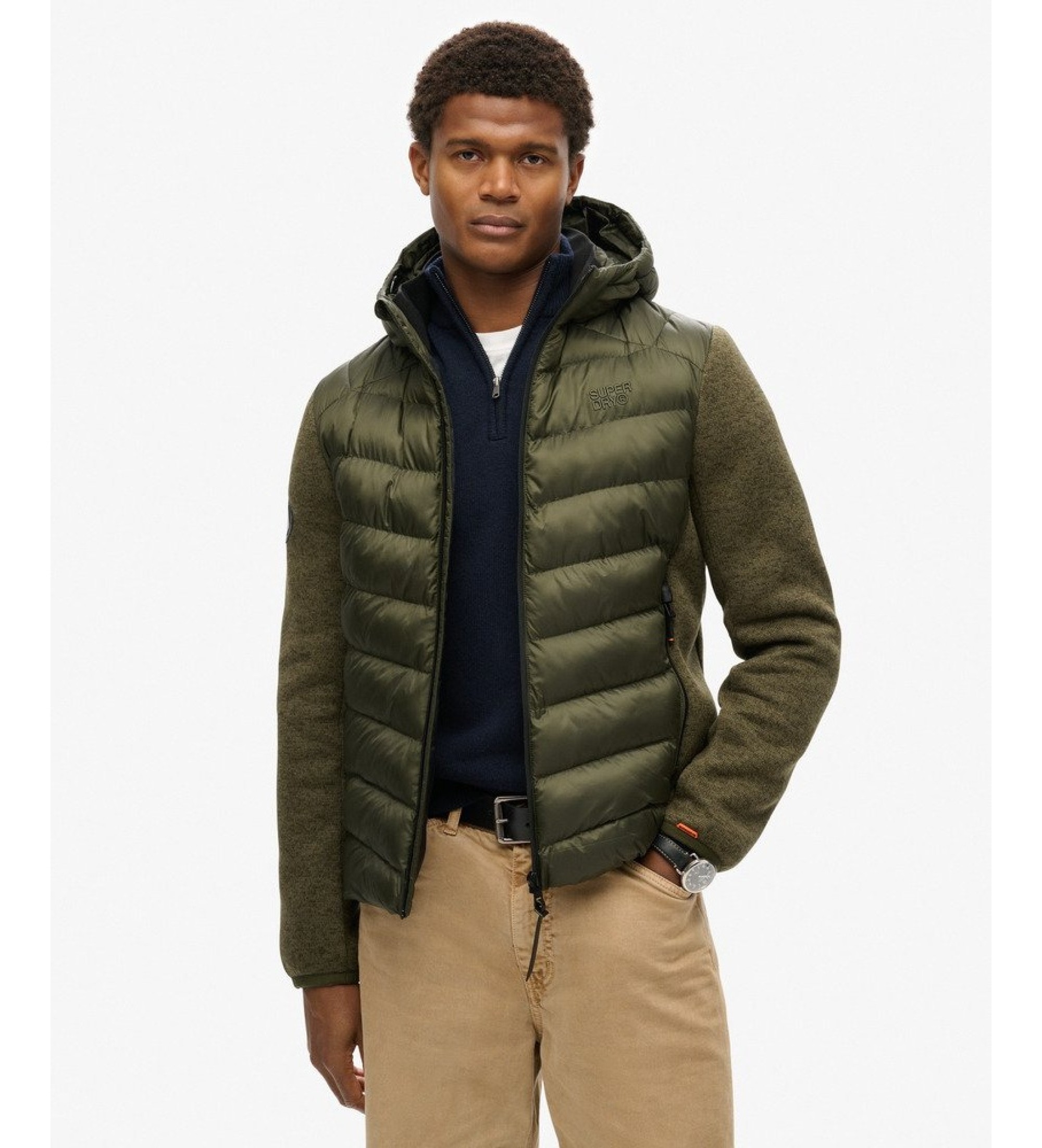 Superdry für Herren. M5012042A Grüne Storm-Kapuzenjacke (S), Lässig, Polyester