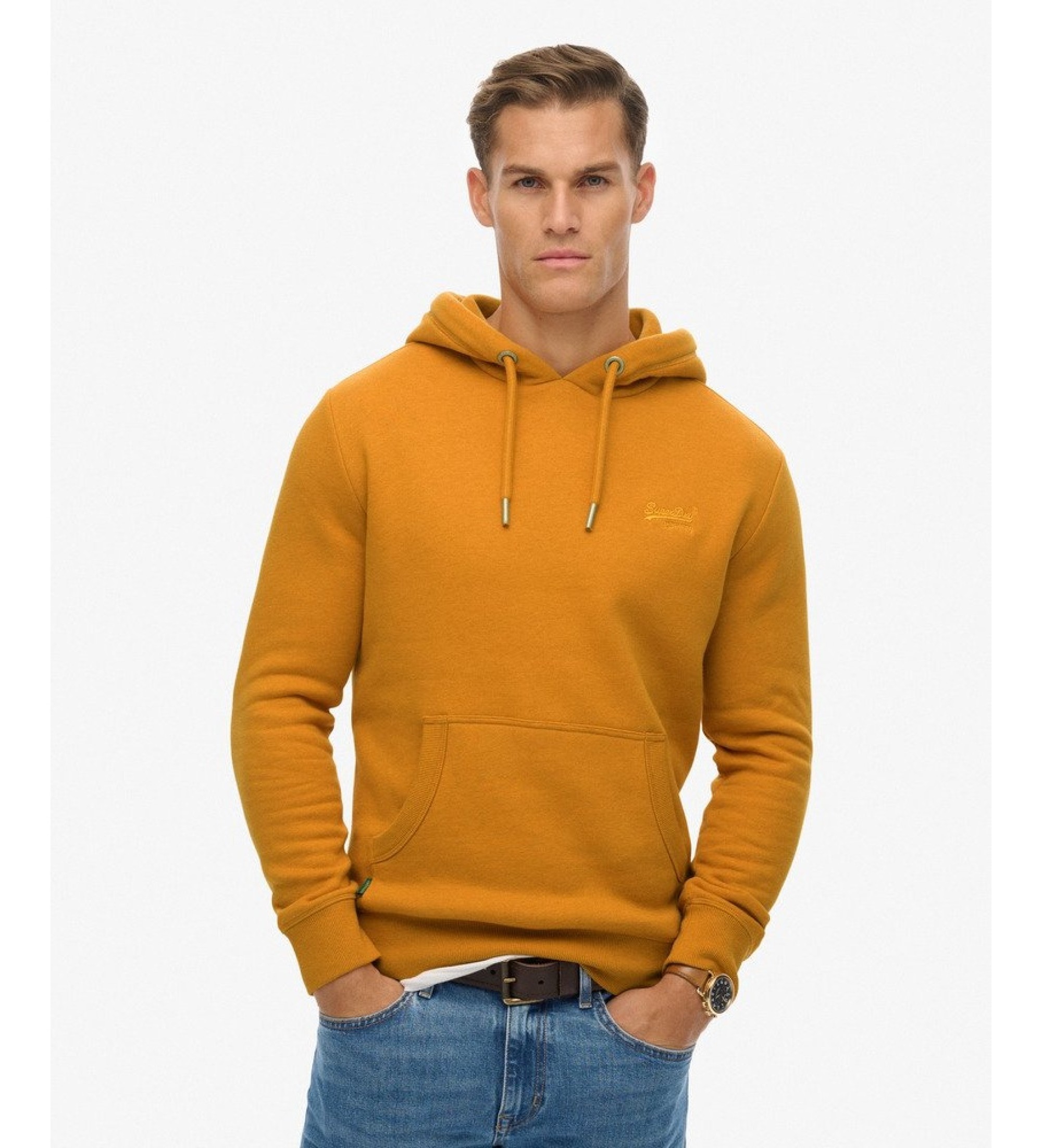 Superdry für Herren. M2014511A Vintage Logo Kapuzenpullover senfgelb (L), Lässig, Baumwolle