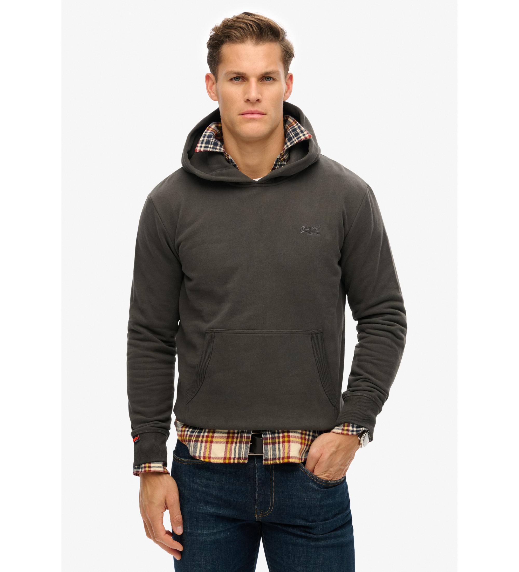 Superdry für Herren. M2014168A Sweatshirt mit Kapuze und Logo Essential schwarz (M), Lässig, Baumwolle