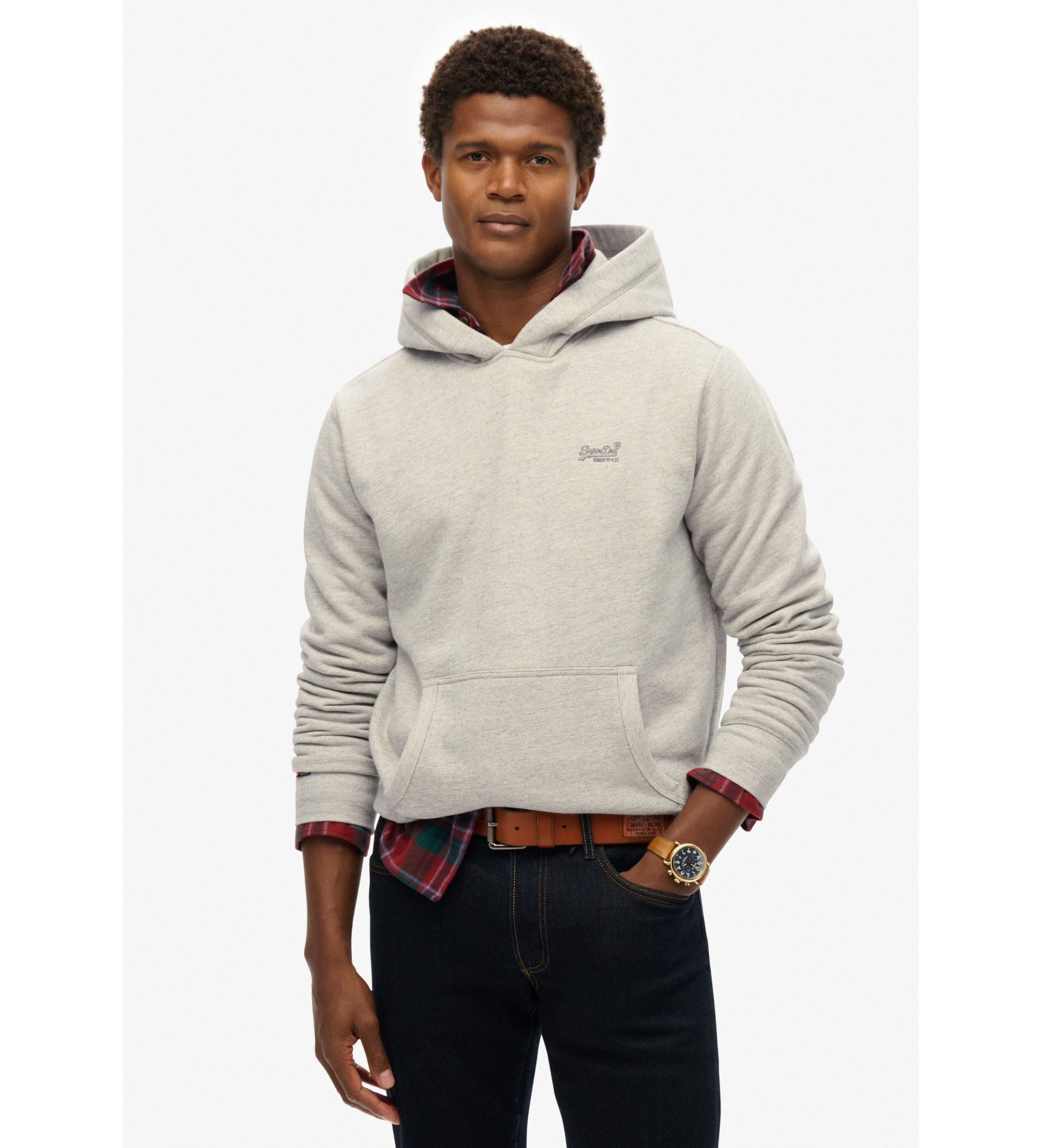 Superdry für Herren. M2014168A Sweatshirt mit Kapuze und Logo Essential grau (M), Lässig, Baumwolle